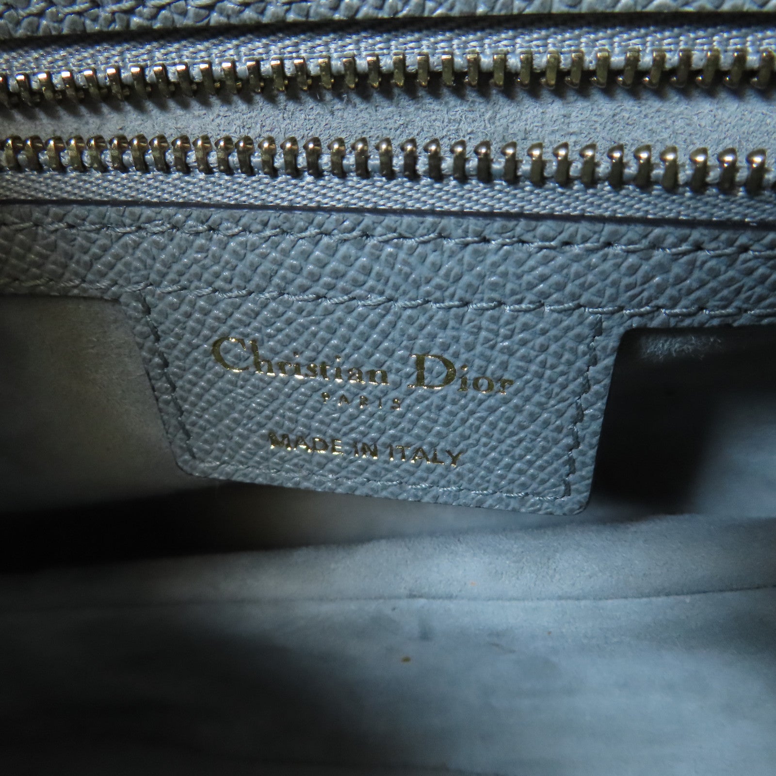 Dior 牛皮皮革Saddle金扣手挽肩背兩用袋灰色