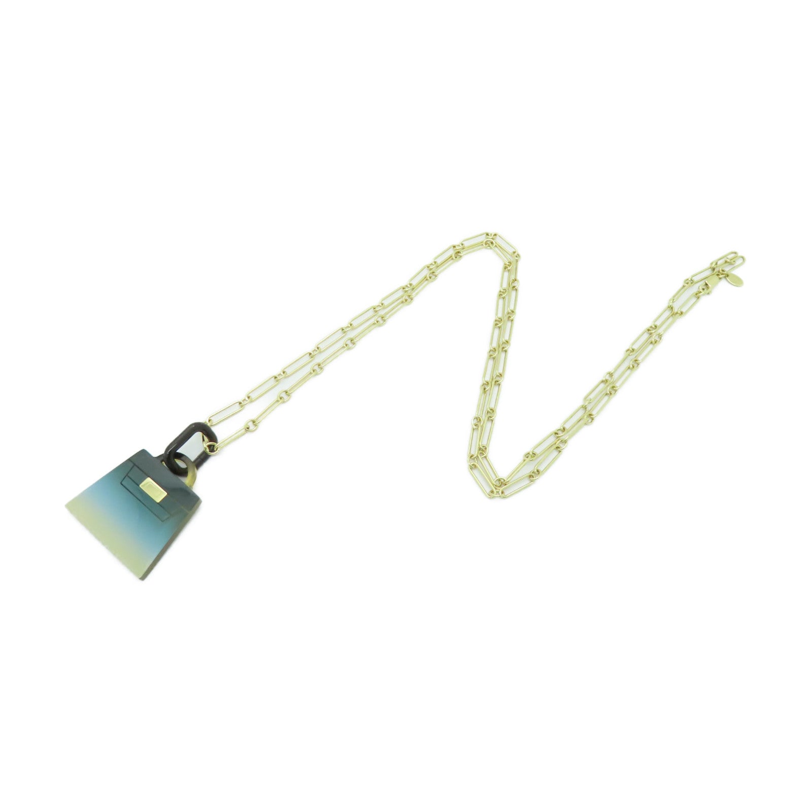 HERMES Horn/金屬Kelly GM Corne Necklace項鍊藍色