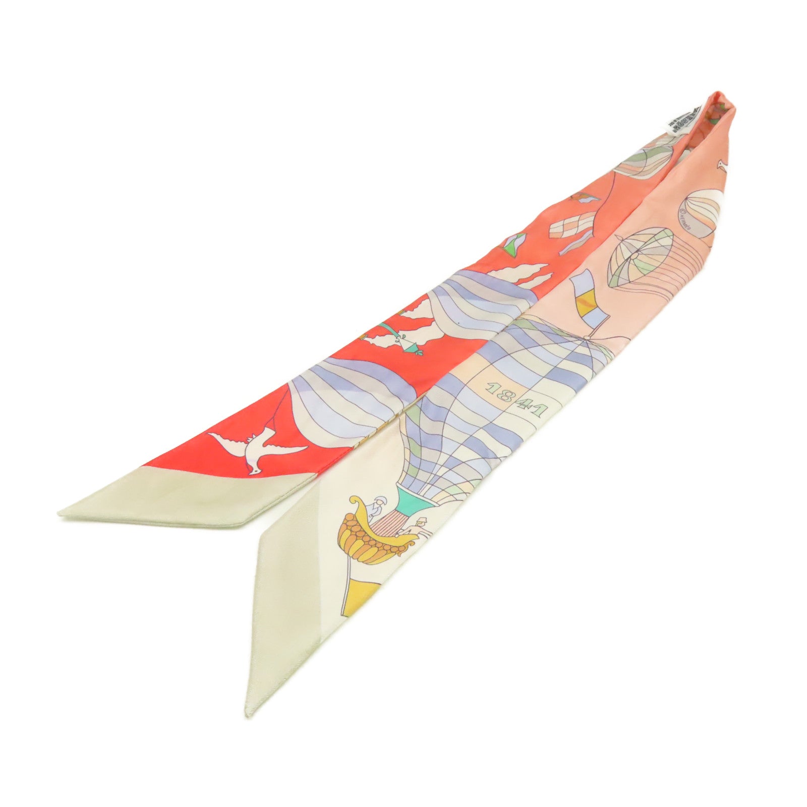 HERMES 絲質Twilly Scarf絲巾粉紅色/桃紅色/灰色/彩色