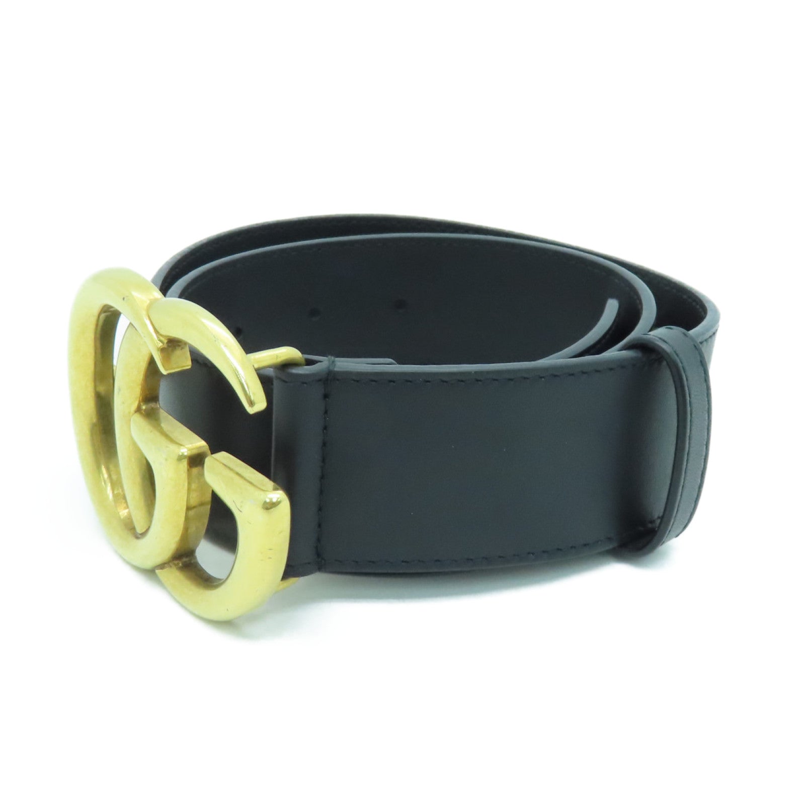 GUCCI 牛皮皮革Re-Edition金扣皮带黑色