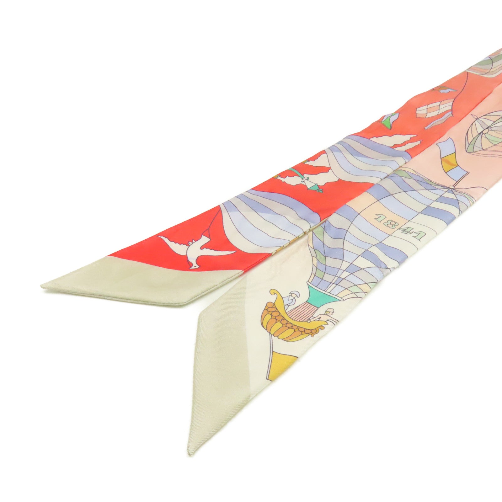 HERMES 絲質Twilly Scarf絲巾粉紅色/桃紅色/灰色/彩色