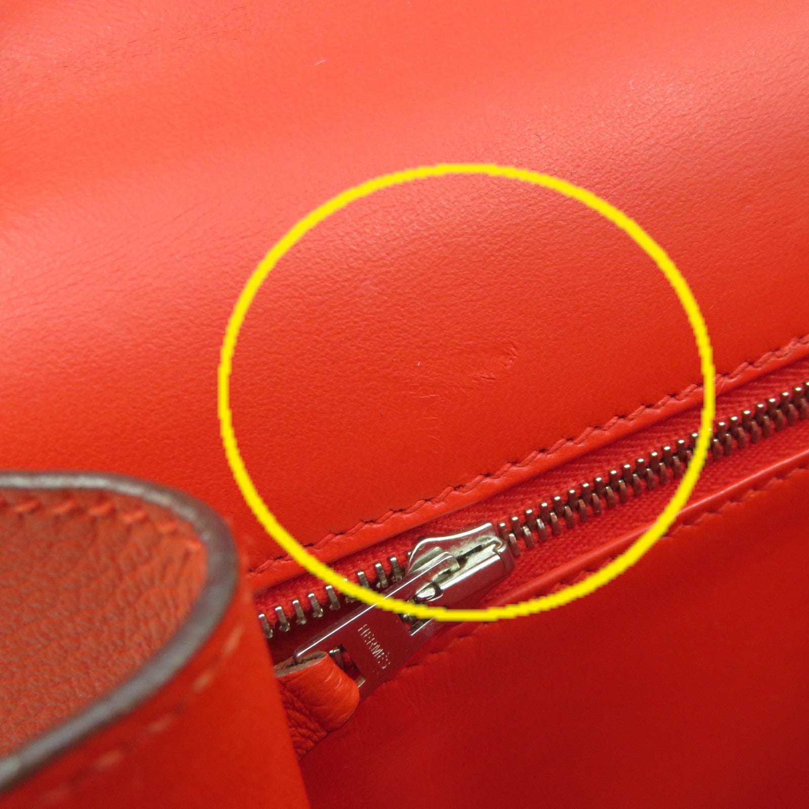 HERMES 【激减优惠】Swift皮革Constance 24 Shoulder Bag银扣肩背袋红色