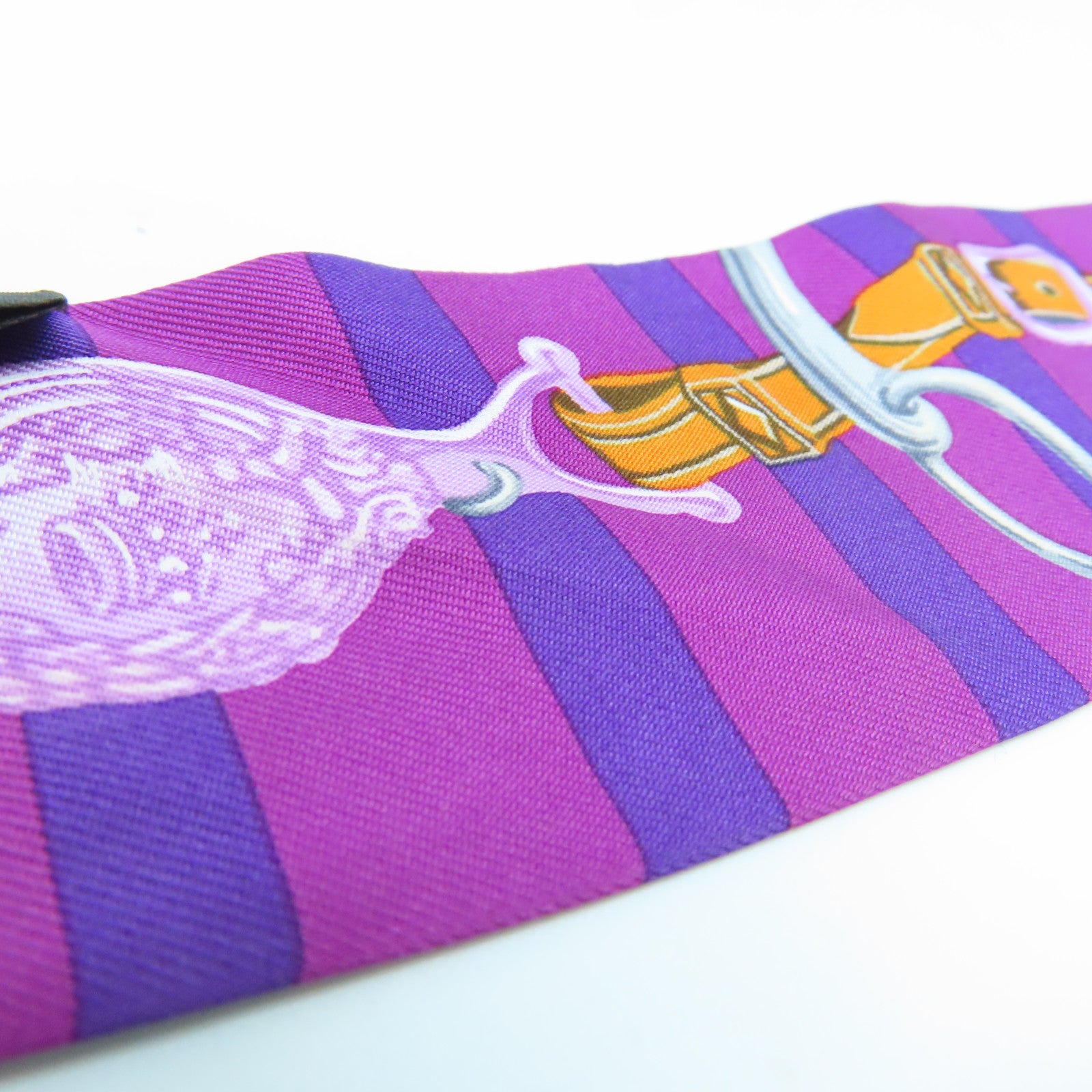 HERMES 【激減優惠】絲質Twilly絲巾紫色