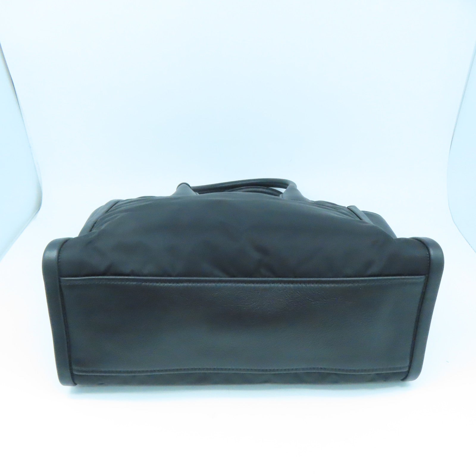 PRADA 尼龙/牛皮皮革2way Shoulder Bag银扣手挽肩背两用袋黑色