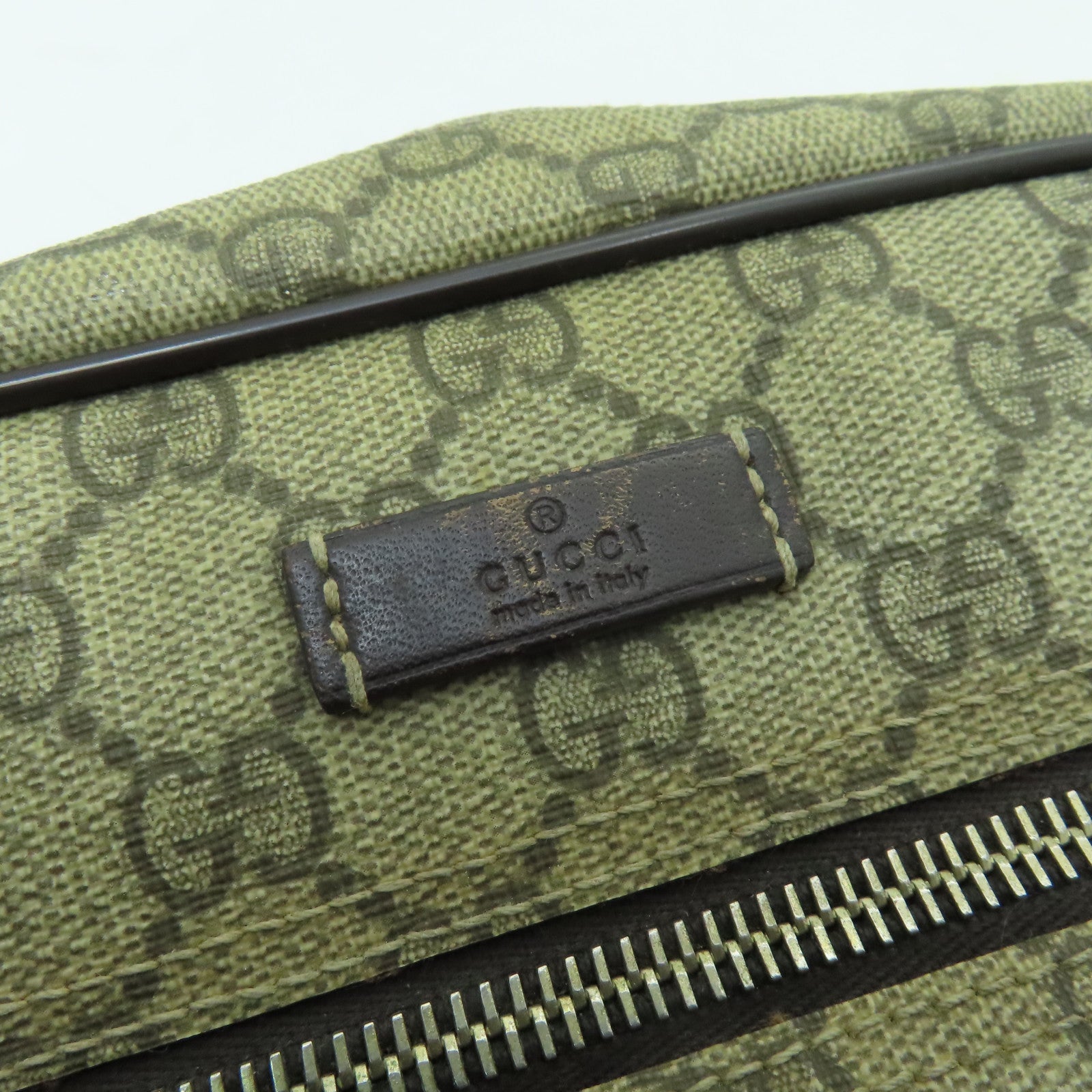 GUCCI 塗層帆布Shoulder Bag金扣肩背袋啡色