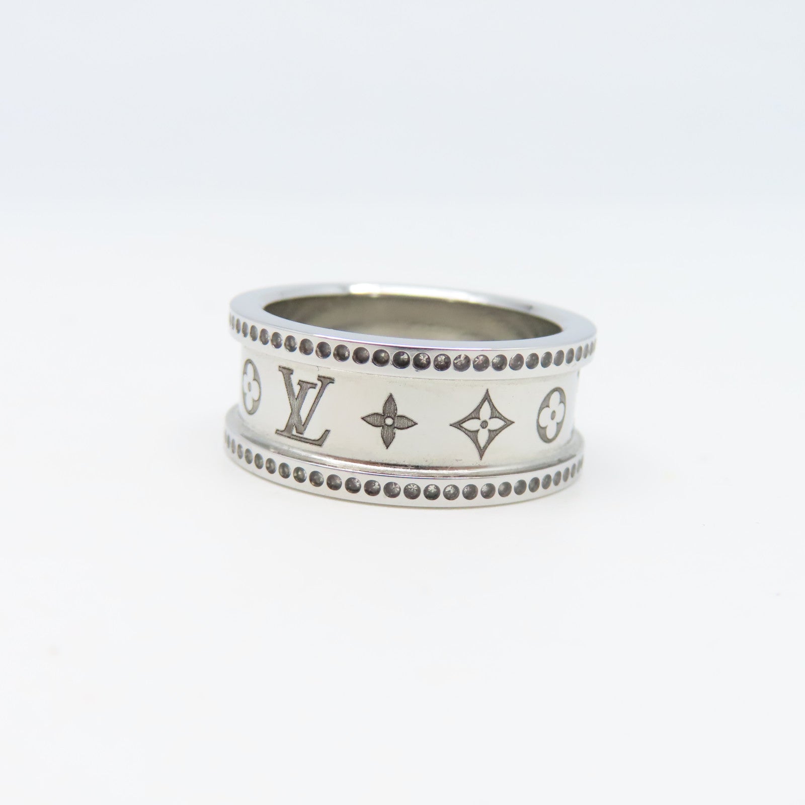 LOUIS VUITTON 【激減優惠】金屬Twisted Flower Ring戒指銀色US#10