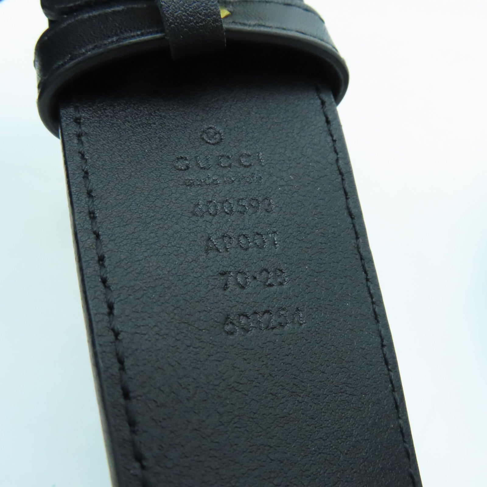 GUCCI 牛皮皮革Re-Edition金扣皮带黑色
