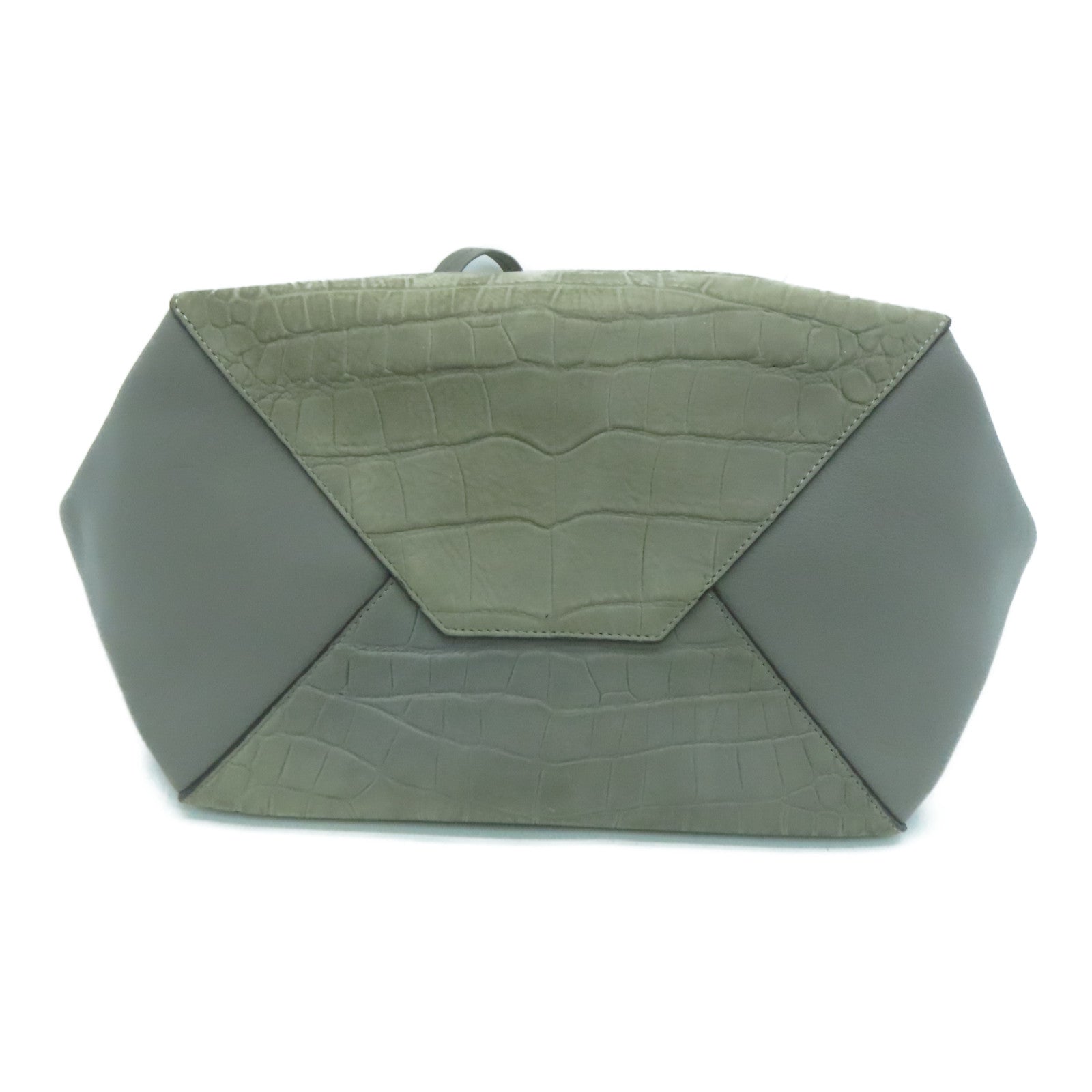 CELINE Cowhide Leather Tote Bag Gray