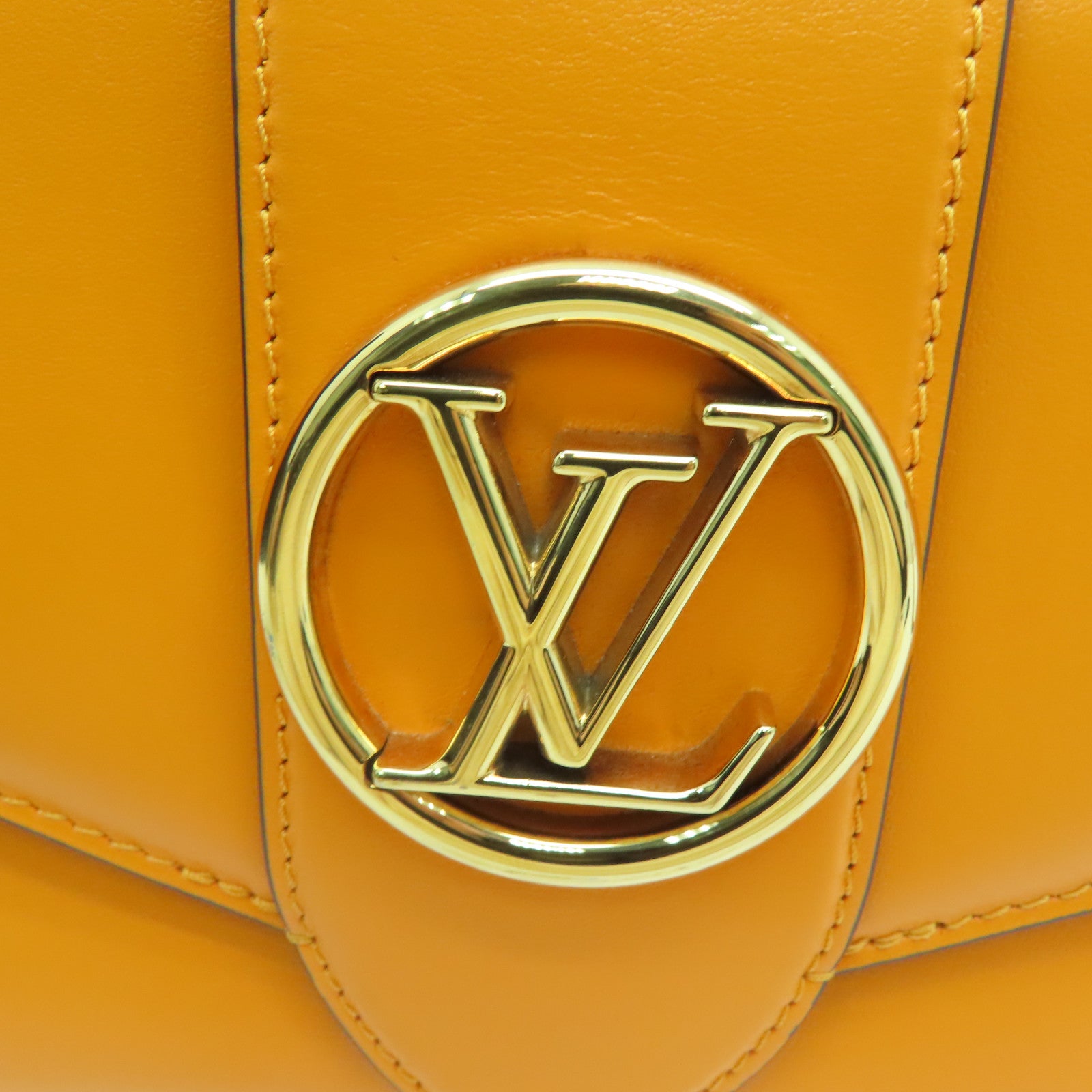 LOUIS VUITTON 【激减优惠】牛皮皮革Point 9金扣肩背袋黄色