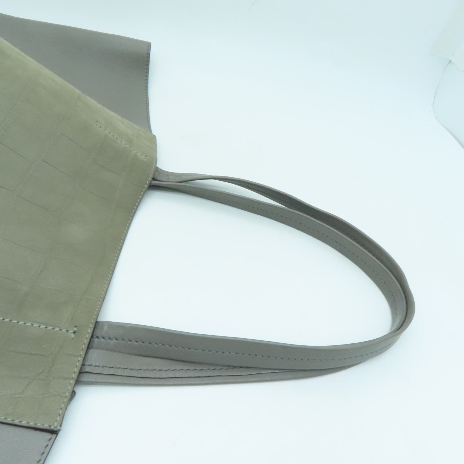 CELINE Cowhide Leather Tote Bag Gray
