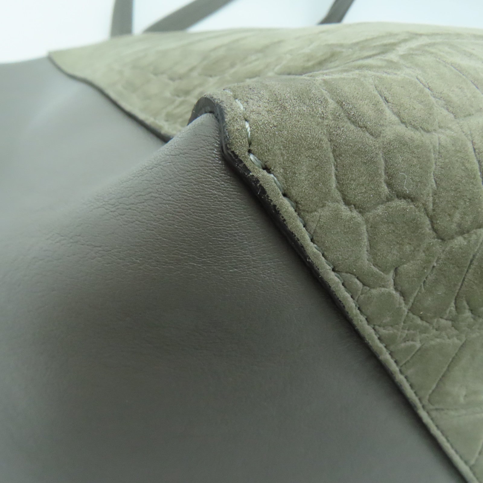 CELINE Cowhide Leather Tote Bag Gray