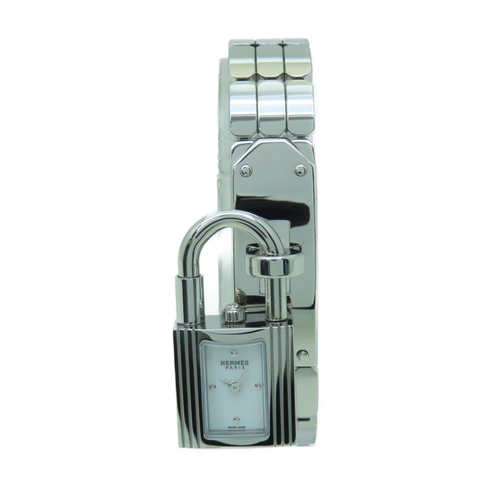 HERMES Kelly Watch Mini不鏽鋼手錶石英機芯白色
