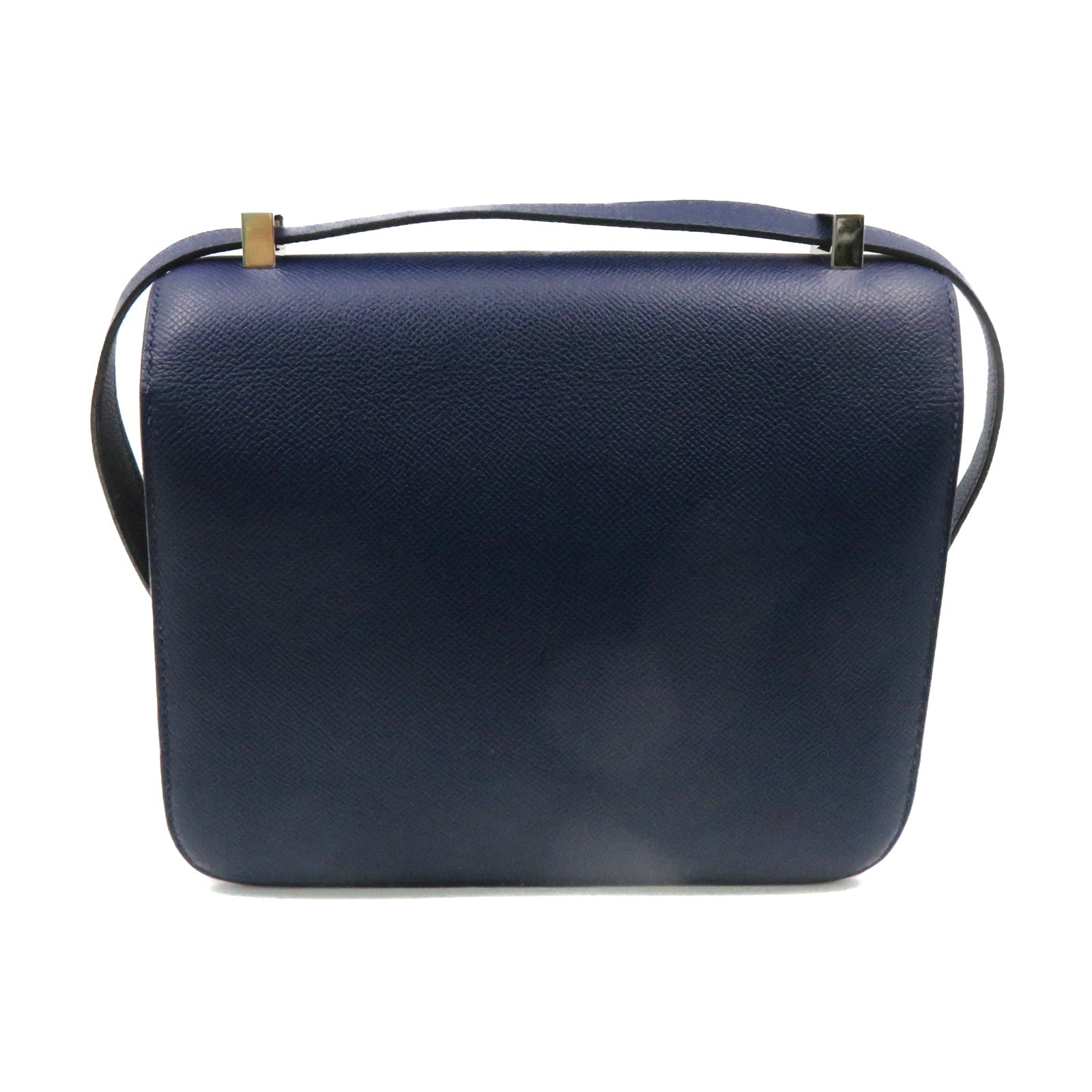 HERMES 【激減優惠】Epsom皮革Constance 24 Shoulder Bag銀扣肩背袋藍色