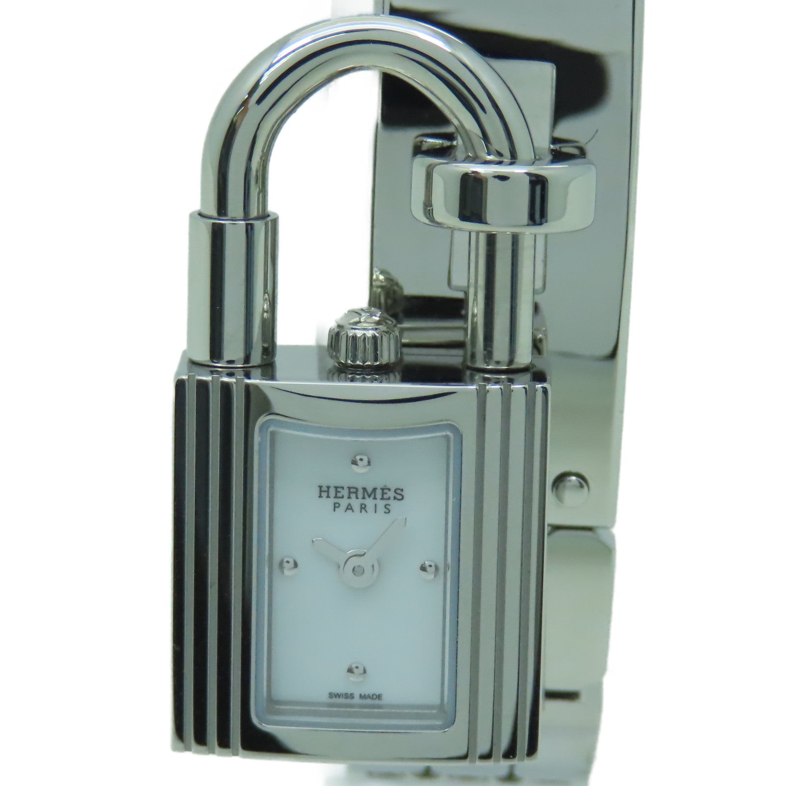 HERMES Kelly Watch Mini不鏽鋼手錶石英機芯白色