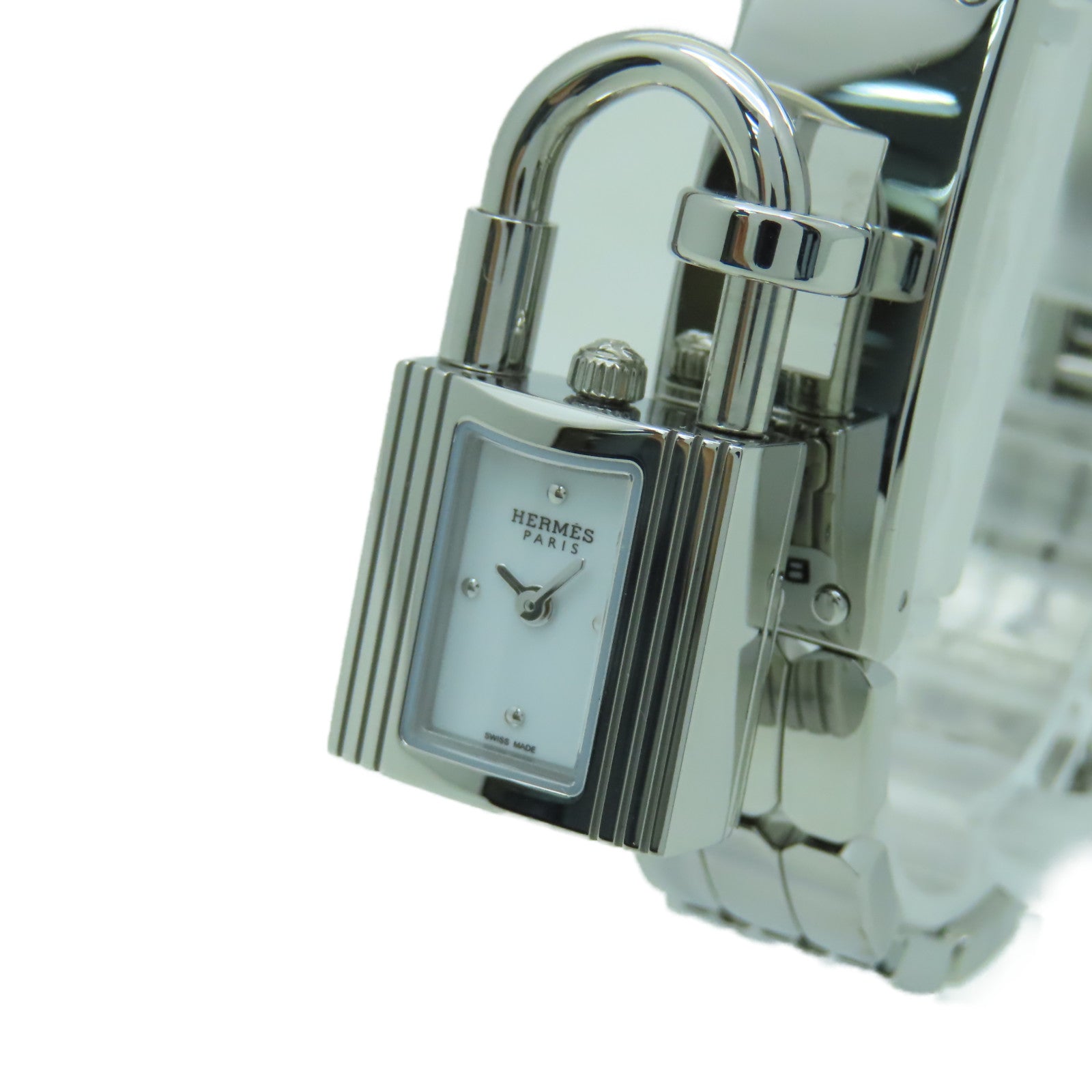 HERMES Kelly Watch Mini不鏽鋼手錶石英機芯白色