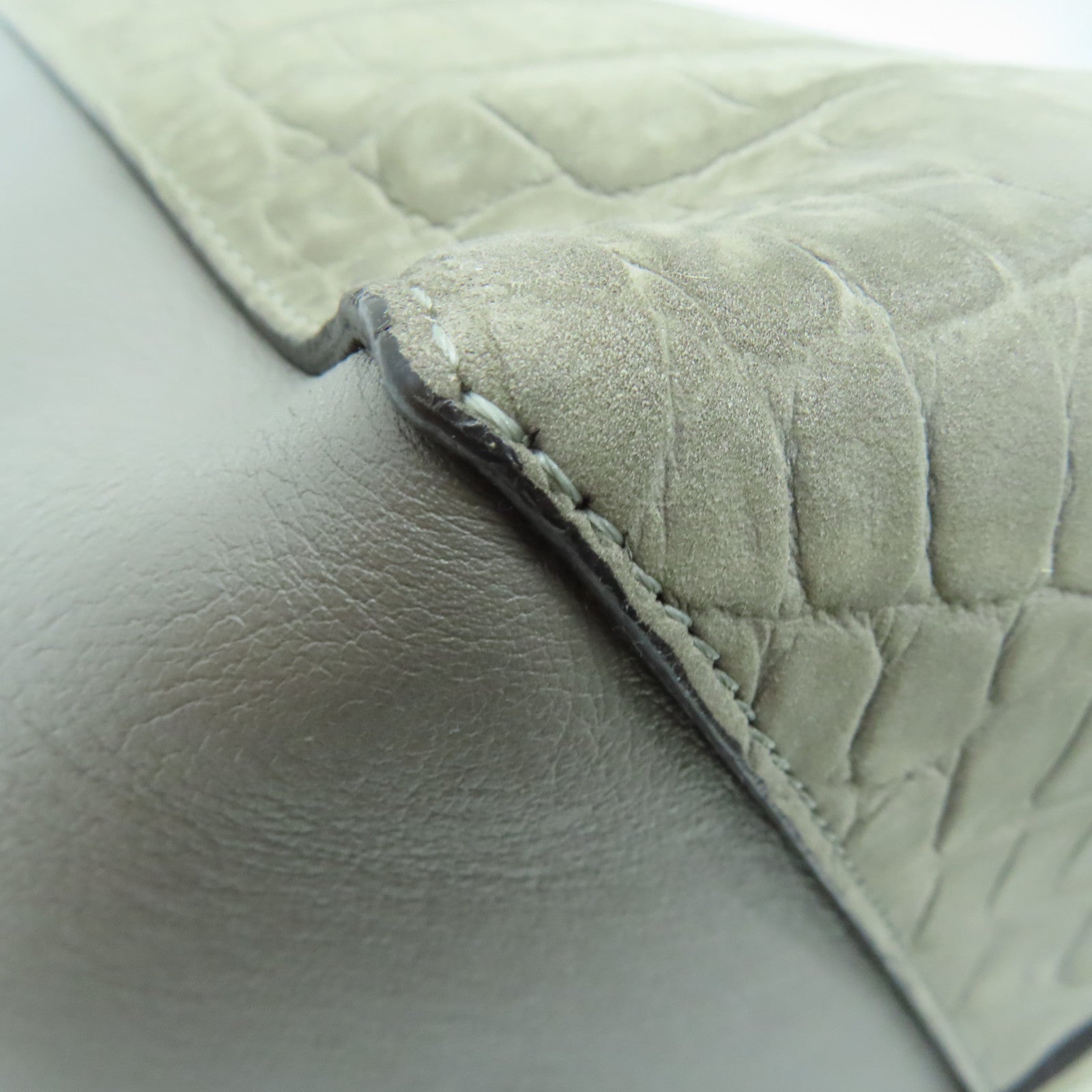 CELINE Cowhide Leather Tote Bag Gray