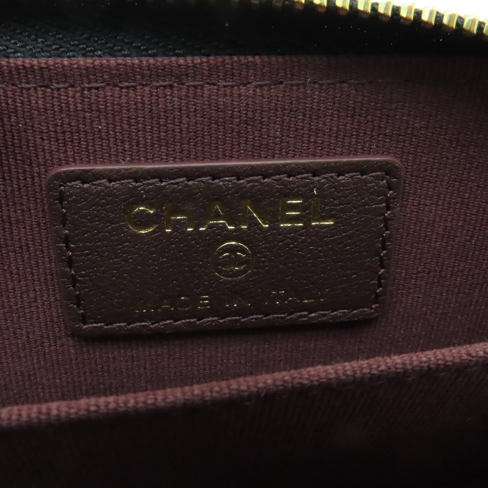 CHANEL 菱格羊皮皮革Coin Purse金扣零錢包黑色