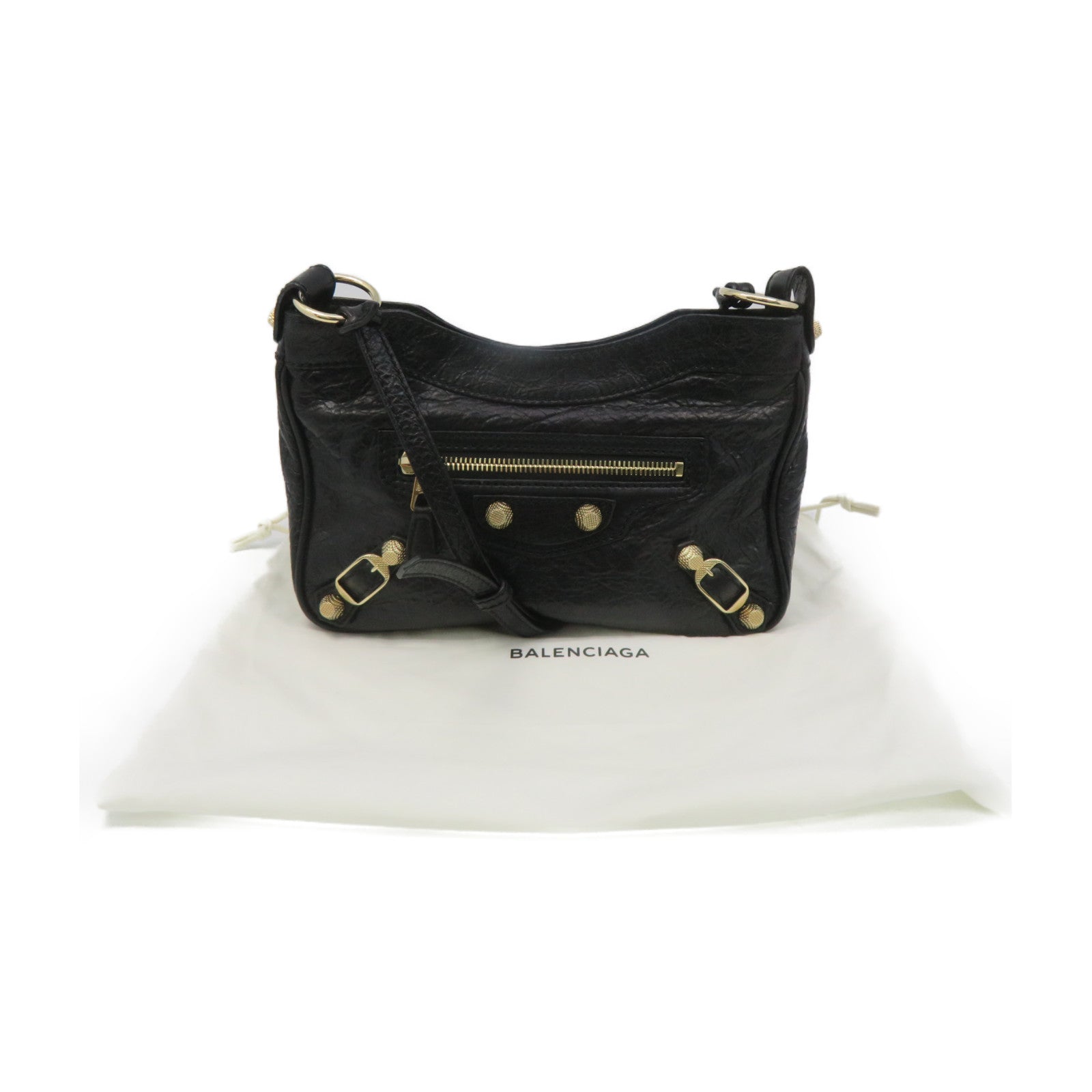 BALENCIAGA 牛皮皮革Giant Hip Crossbody Shoulder Bag肩背袋黑色