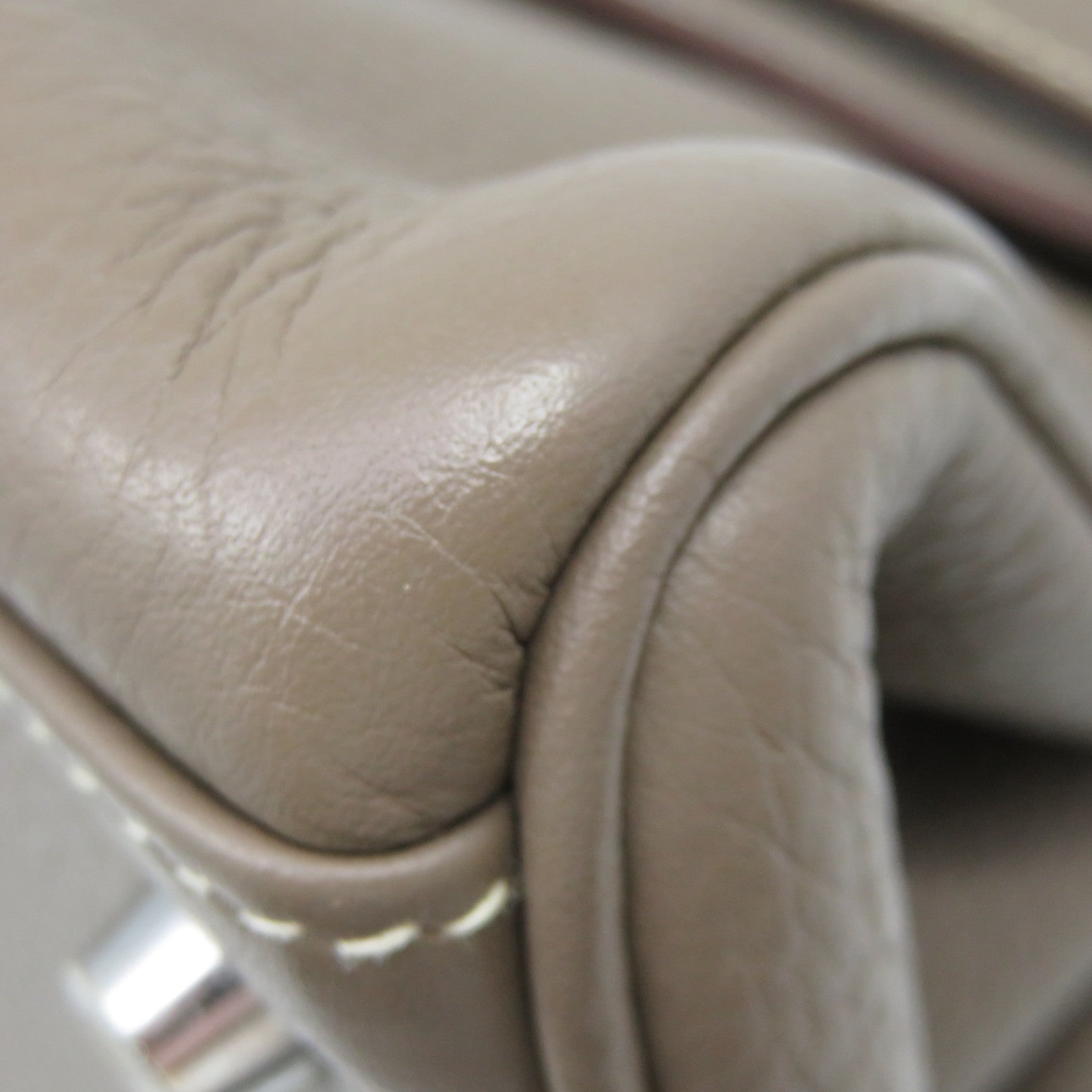 HERMES 【激减优惠】Clemence皮革银扣Shoulder Kelly Hand Bag手挽袋灰色