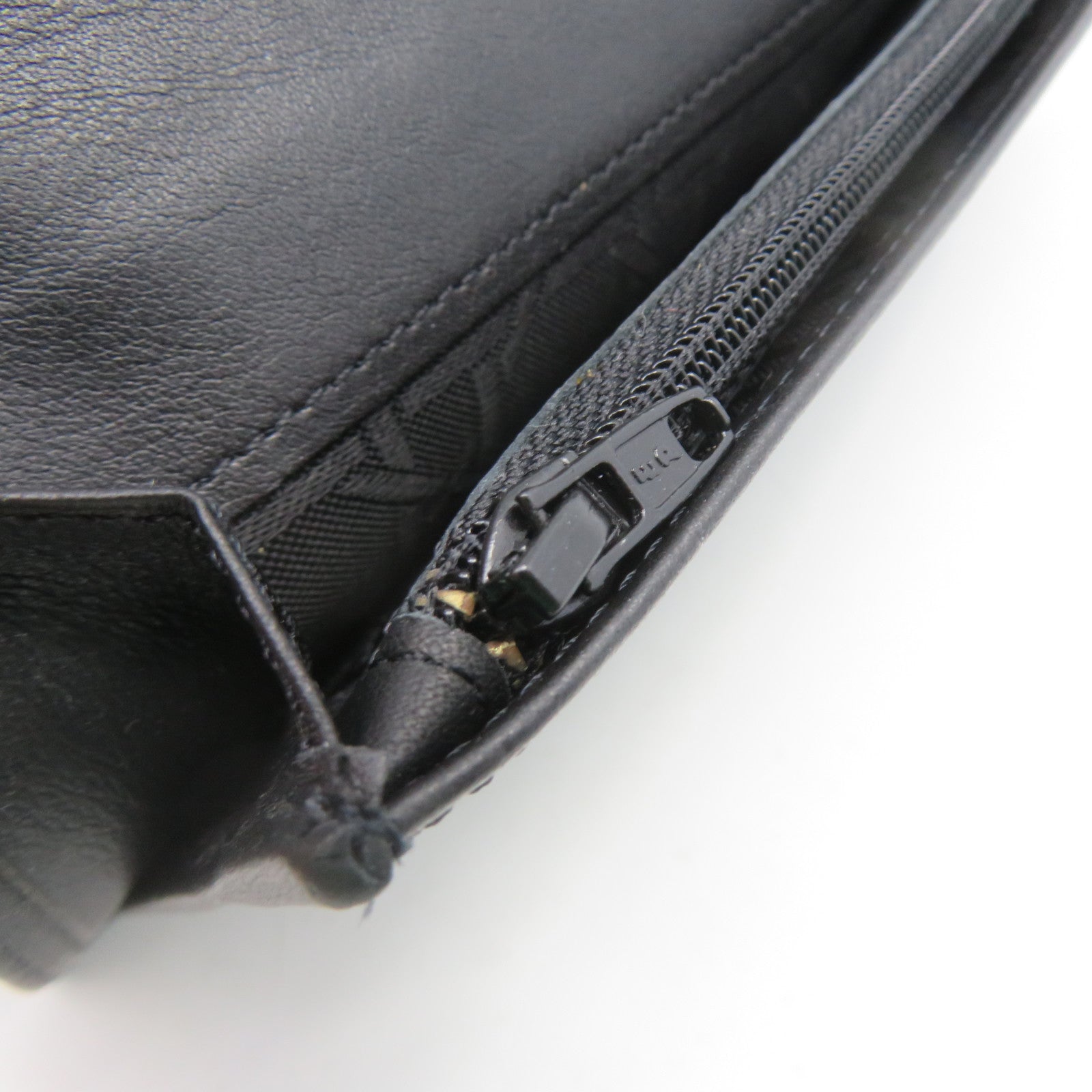 Dior sheepskin leather Long wallet black