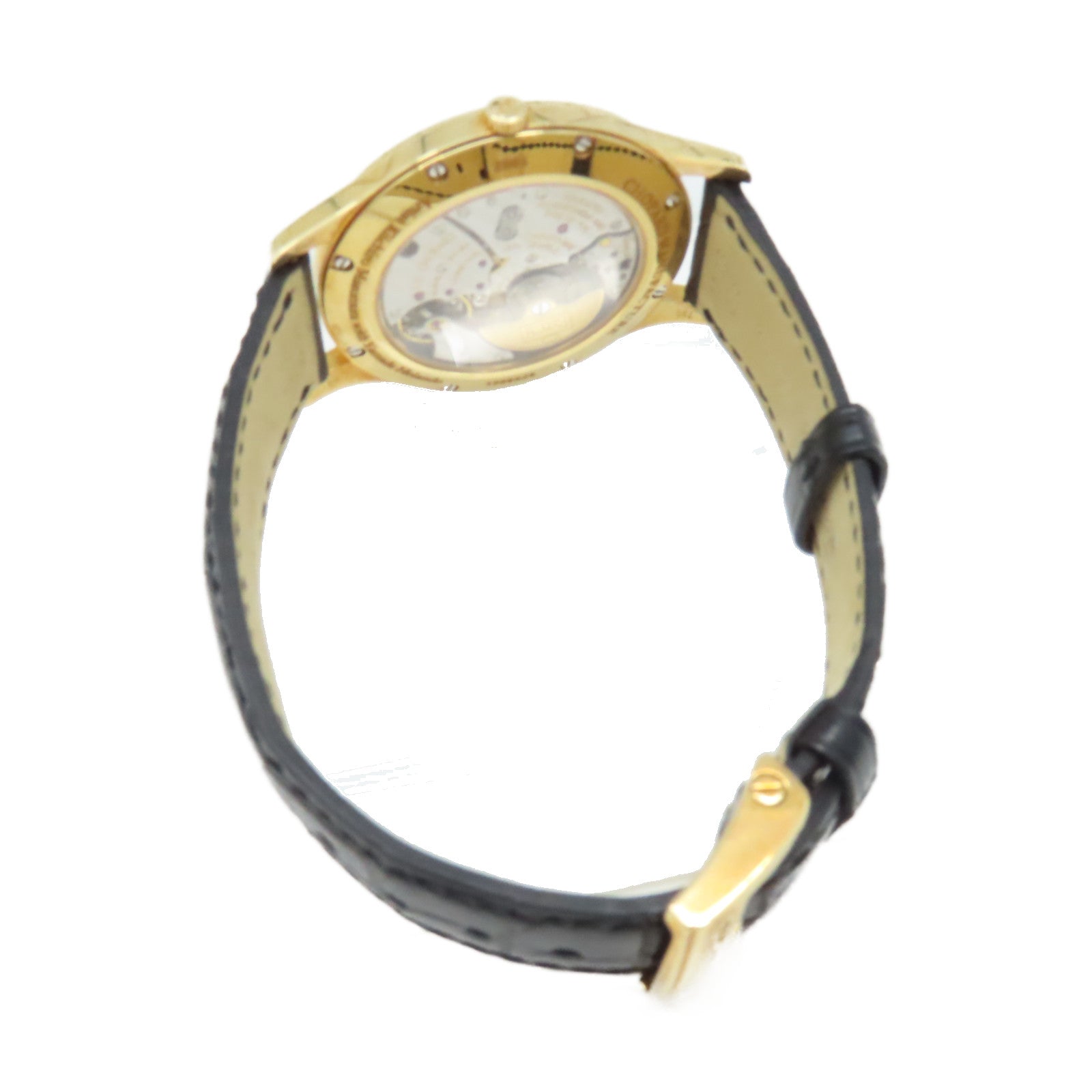 Chopard L.U.C Xp Urushi Watch 18K黃金/鱷魚皮革帶自動機芯手錶金色/黑色