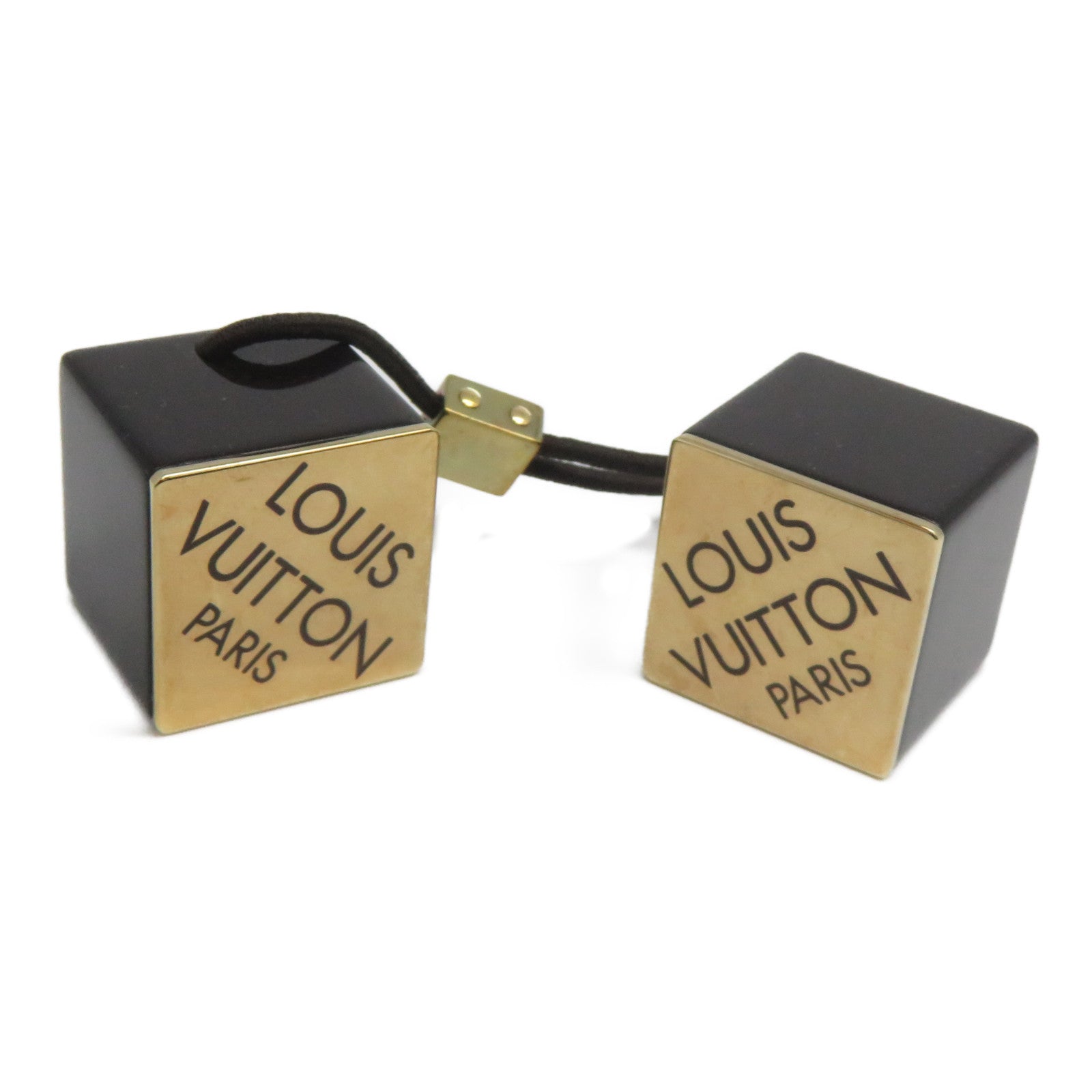 LOUIS VUITTON PVC Hair Cube金扣髮圈深啡色/金色