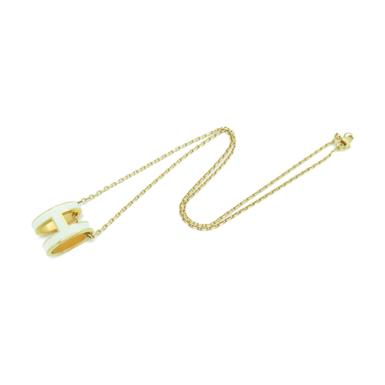 HERMES 金属Pop H Necklace项链白色/金色