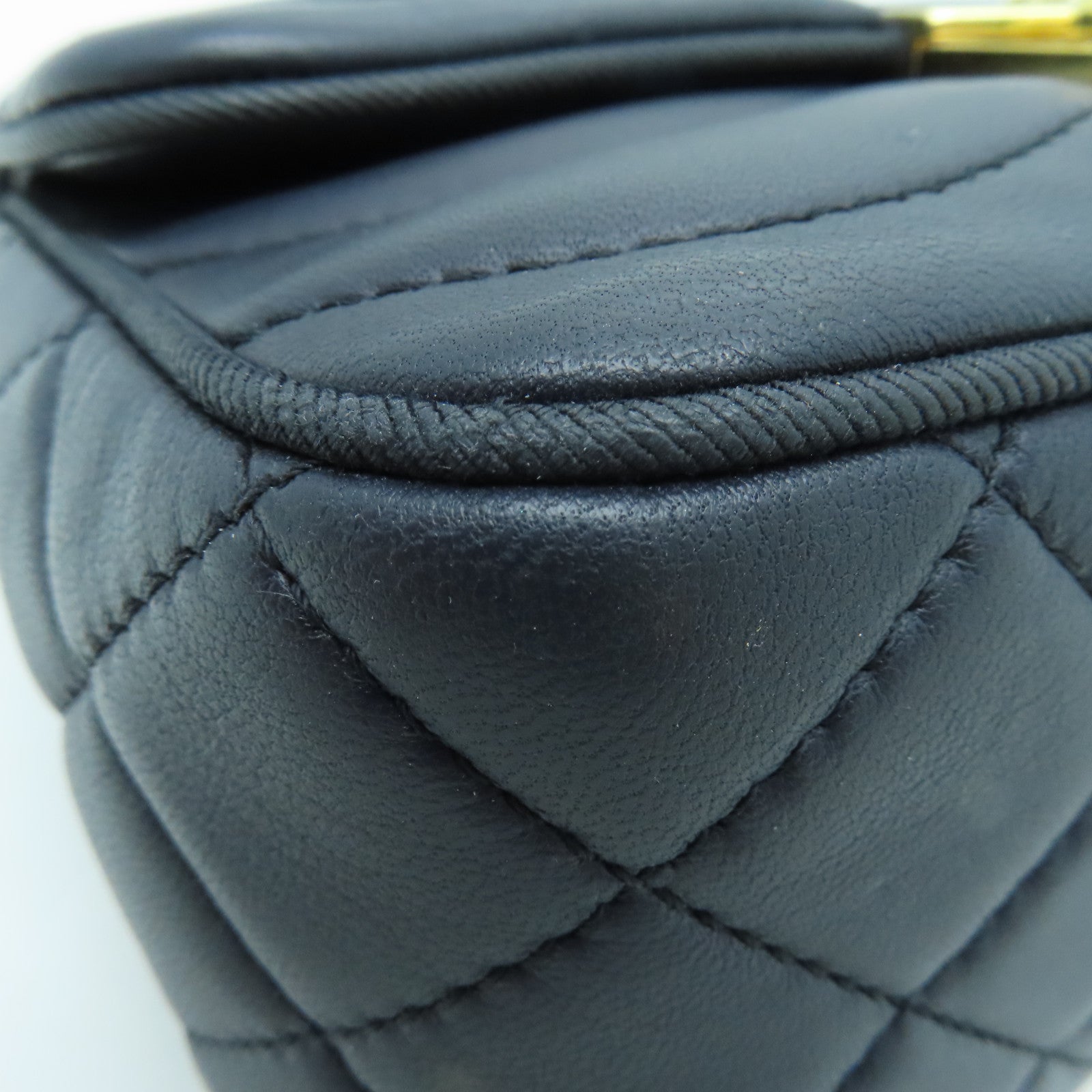 CHANEL 【激減優惠】羊皮皮革Chain Shoulder金扣肩背袋藍色