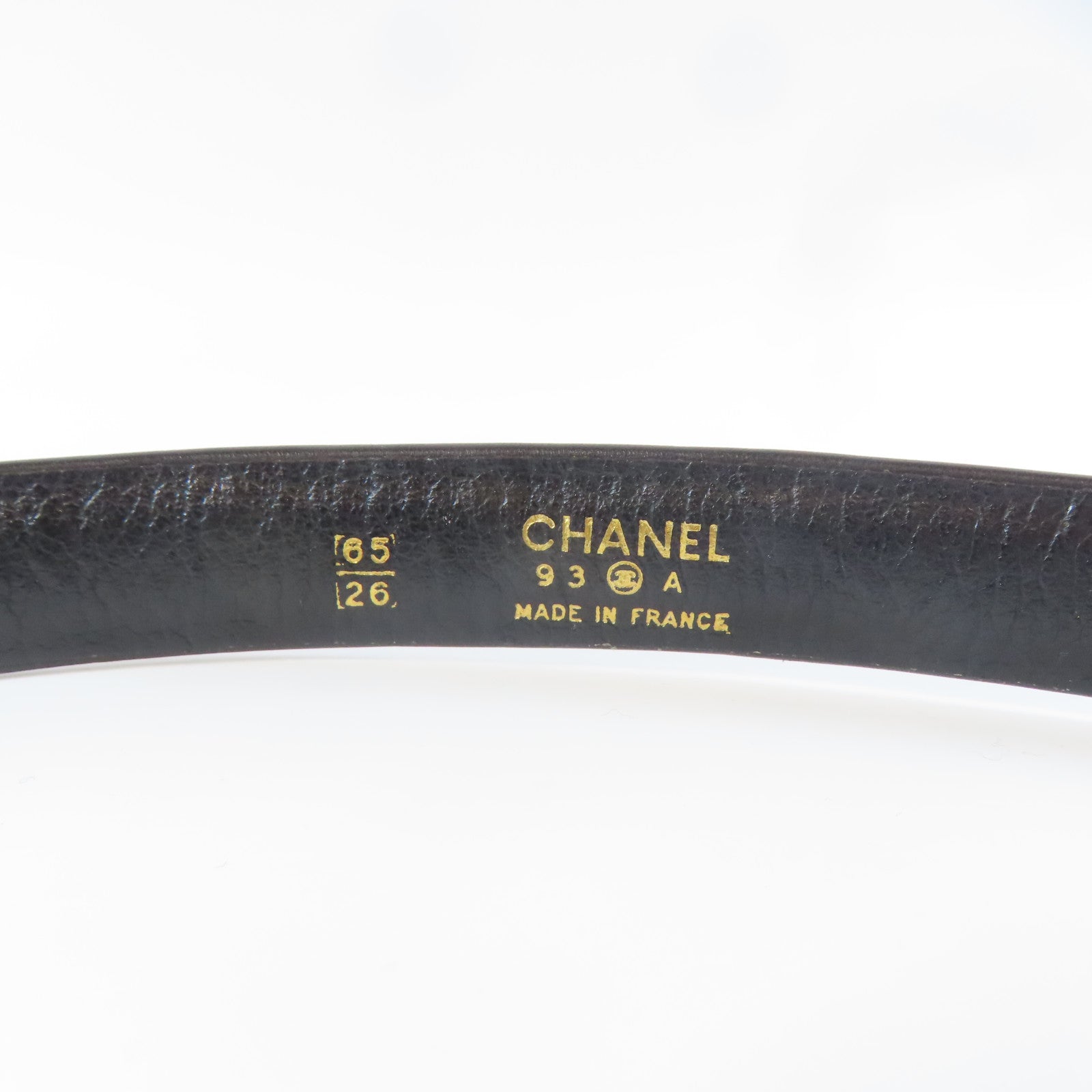 CHANEL 金屬/羊皮皮革Belt皮帶黑色/金色