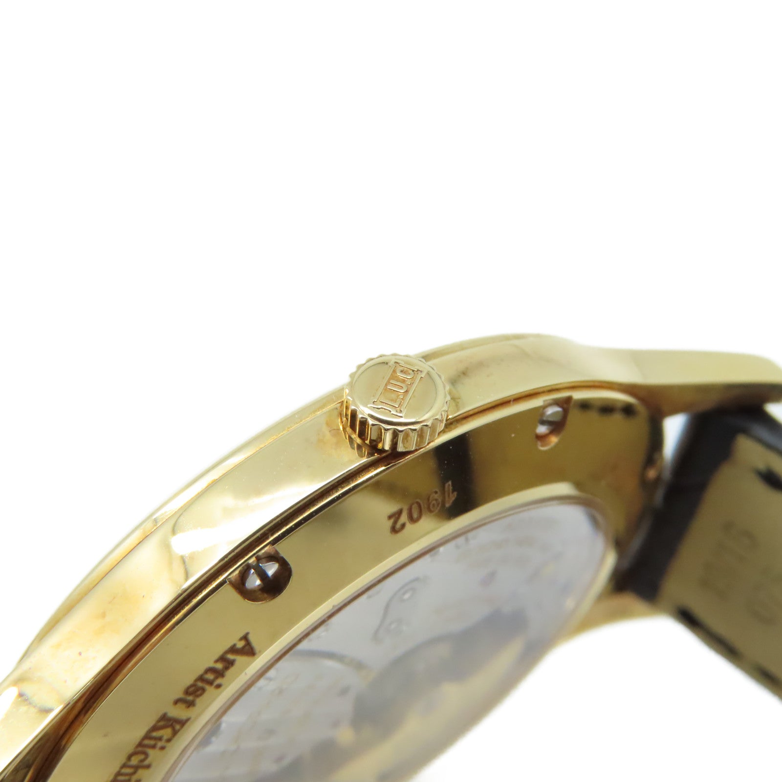 Chopard L.U.C Xp Urushi Watch 18K黃金/鱷魚皮革帶自動機芯手錶金色/黑色