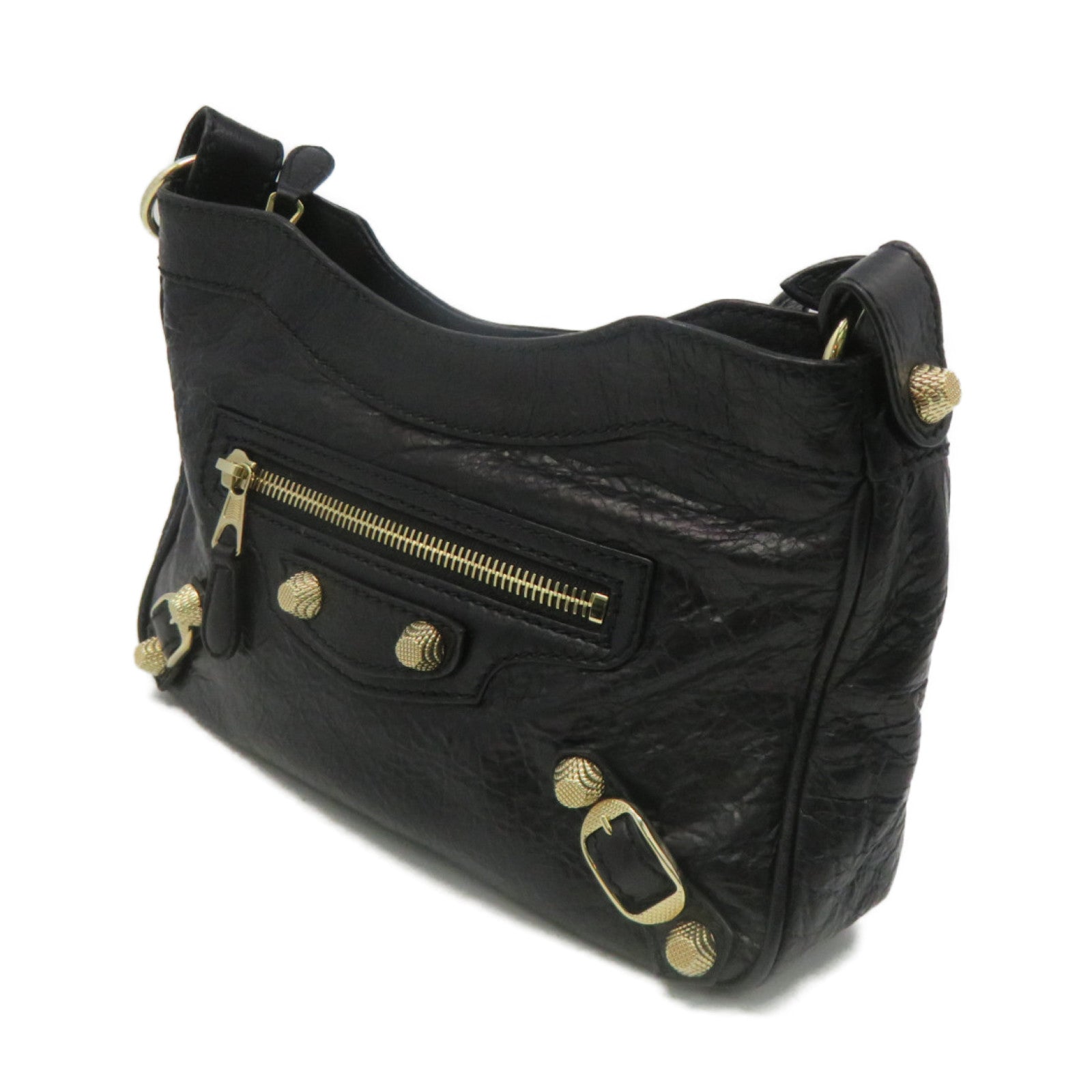 BALENCIAGA 牛皮皮革Giant Hip Crossbody Shoulder Bag肩背袋黑色