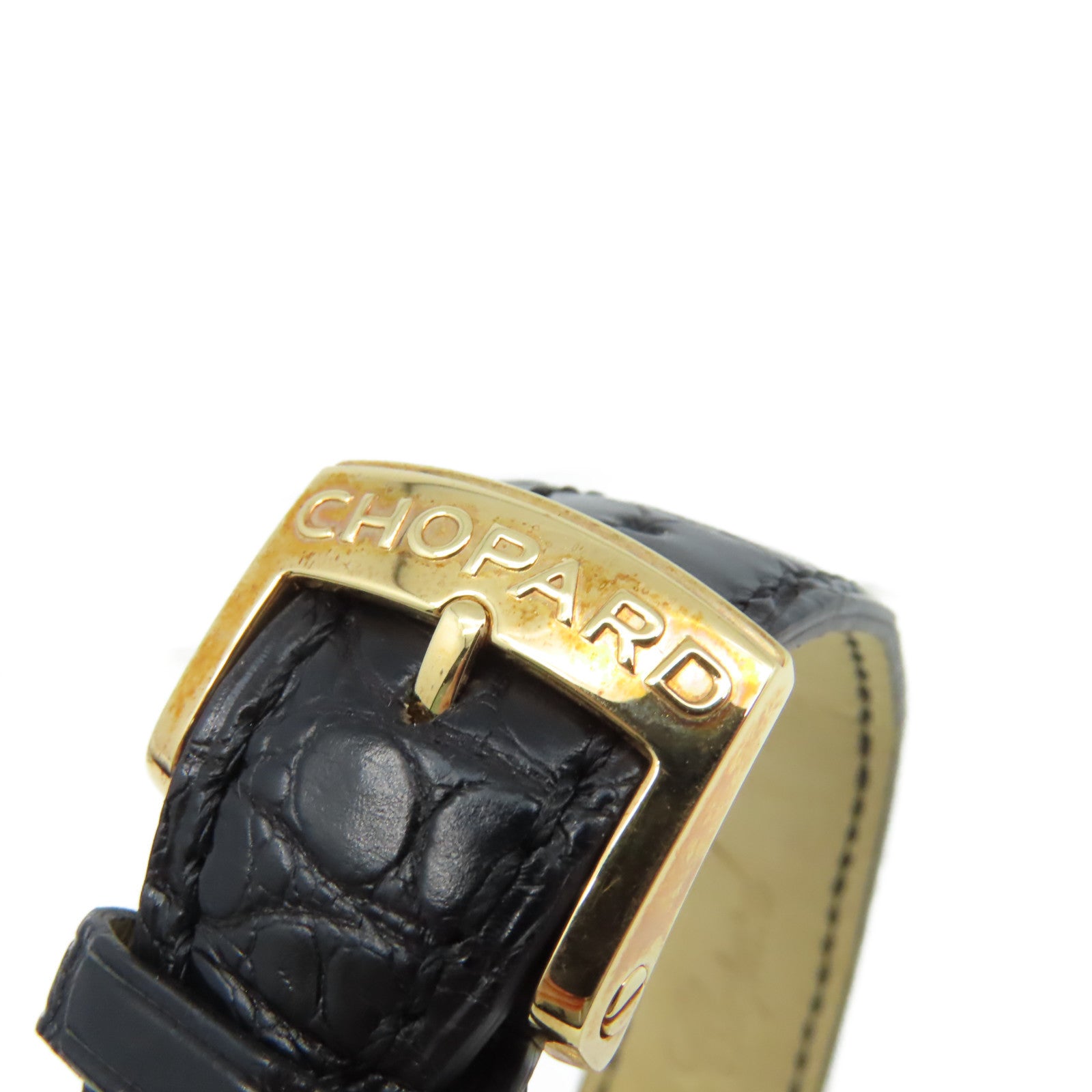 Chopard L.U.C Xp Urushi Watch 18K黃金/鱷魚皮革帶自動機芯手錶金色/黑色