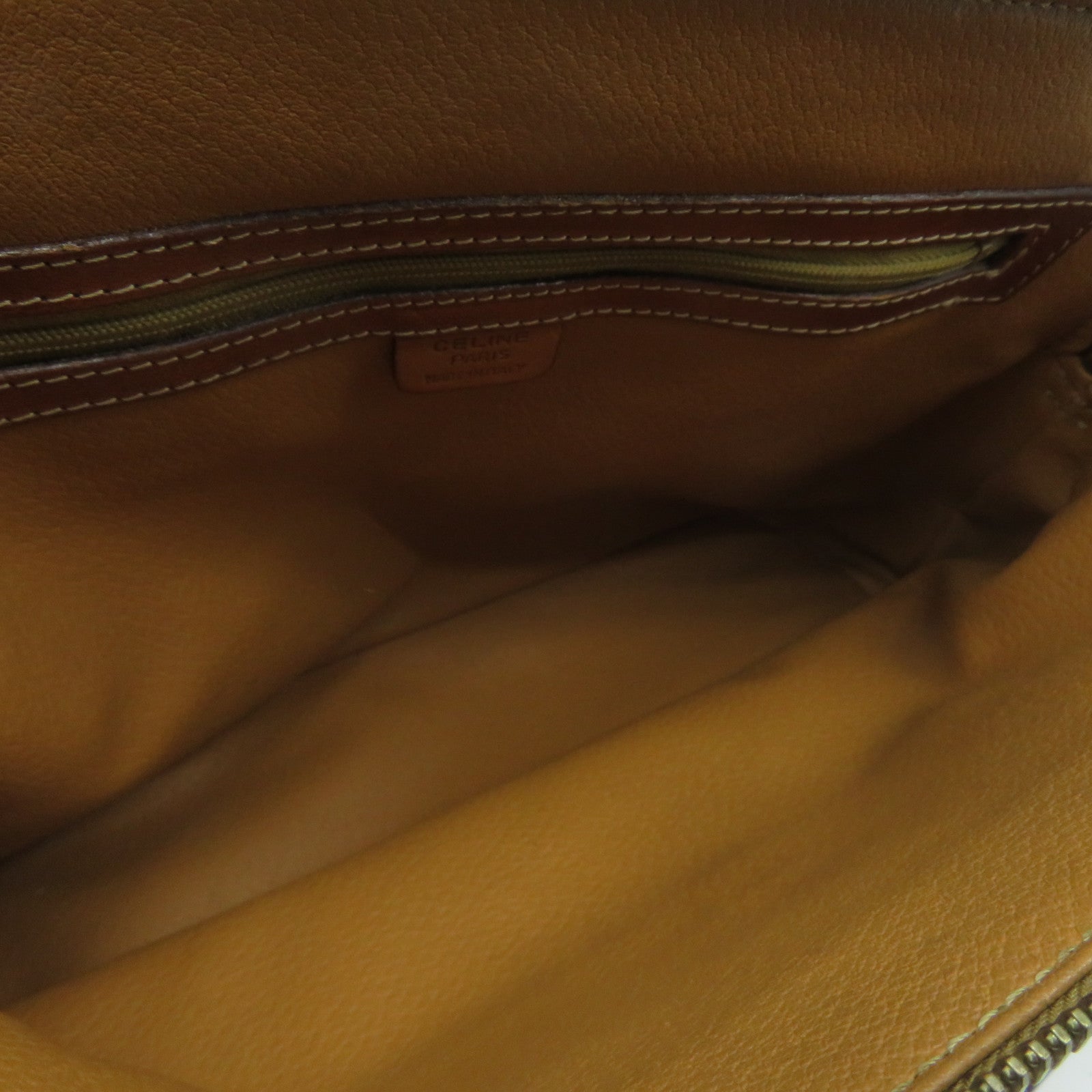 CELINE 塗層帆布Macadam Handbag金扣手挽袋啡色