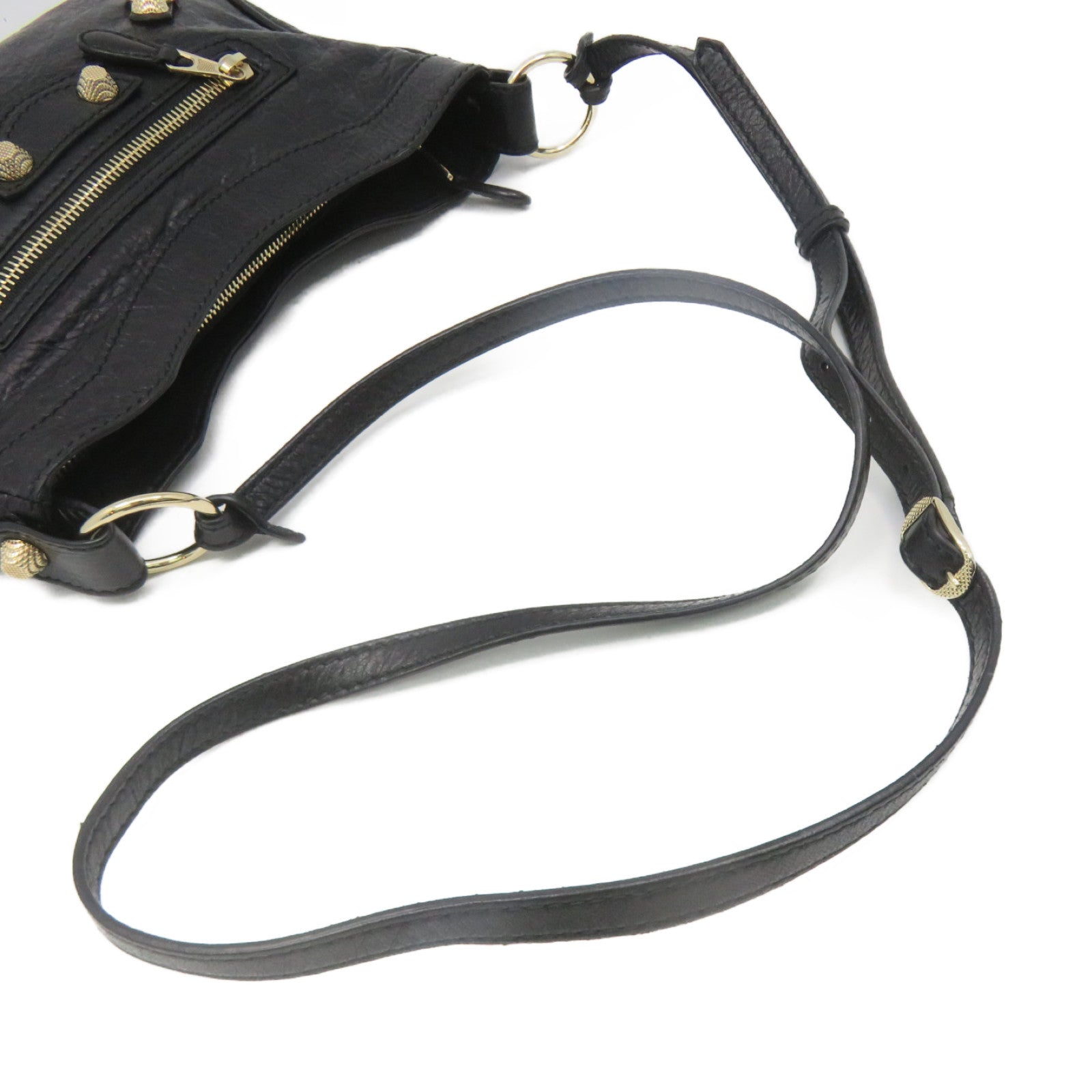 BALENCIAGA 牛皮皮革Giant Hip Crossbody Shoulder Bag肩背袋黑色