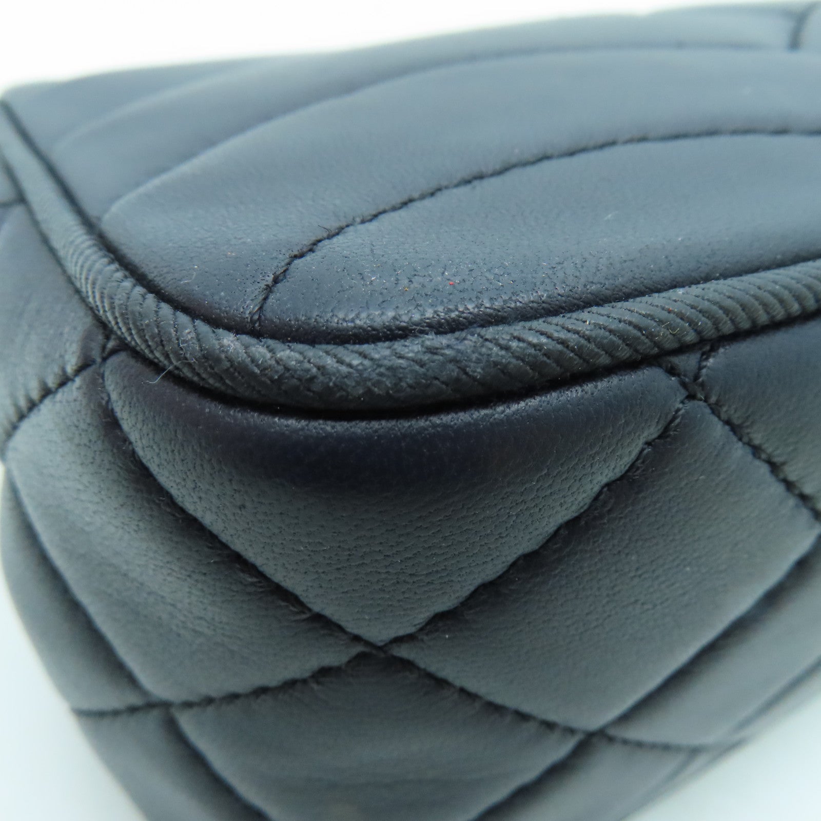 CHANEL 【激減優惠】羊皮皮革Chain Shoulder金扣肩背袋藍色
