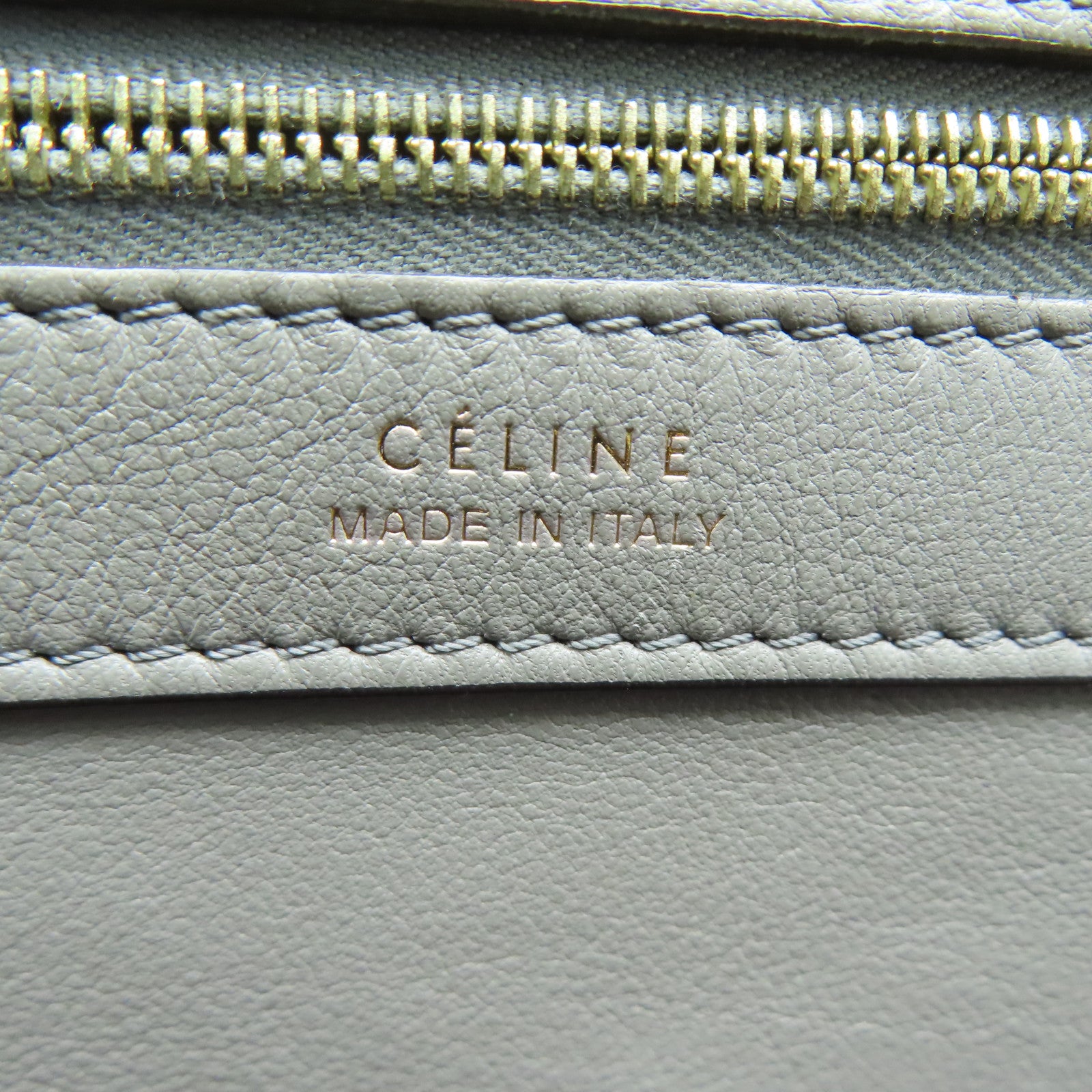 CELINE Cowhide Leather Tote Bag Gray