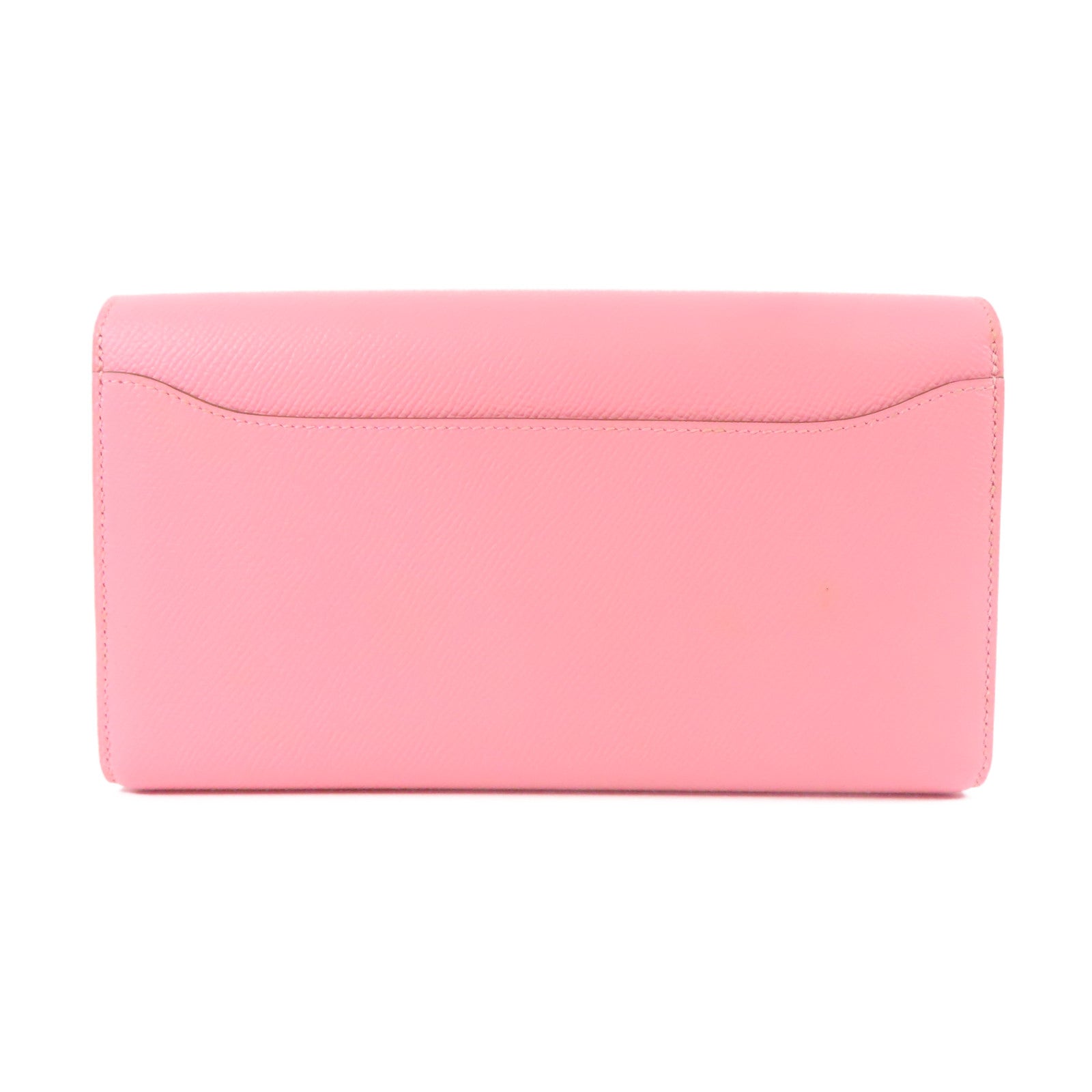 HERMES Veau Epsom皮革Constance Wallet銀扣長錢包Rose Confetti糖果粉色