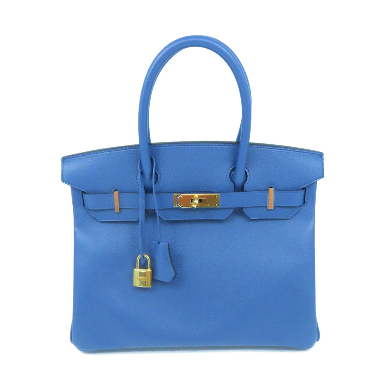 HERMES Epsom皮革Birkin 30金扣手挽袋Blue Agate藍色