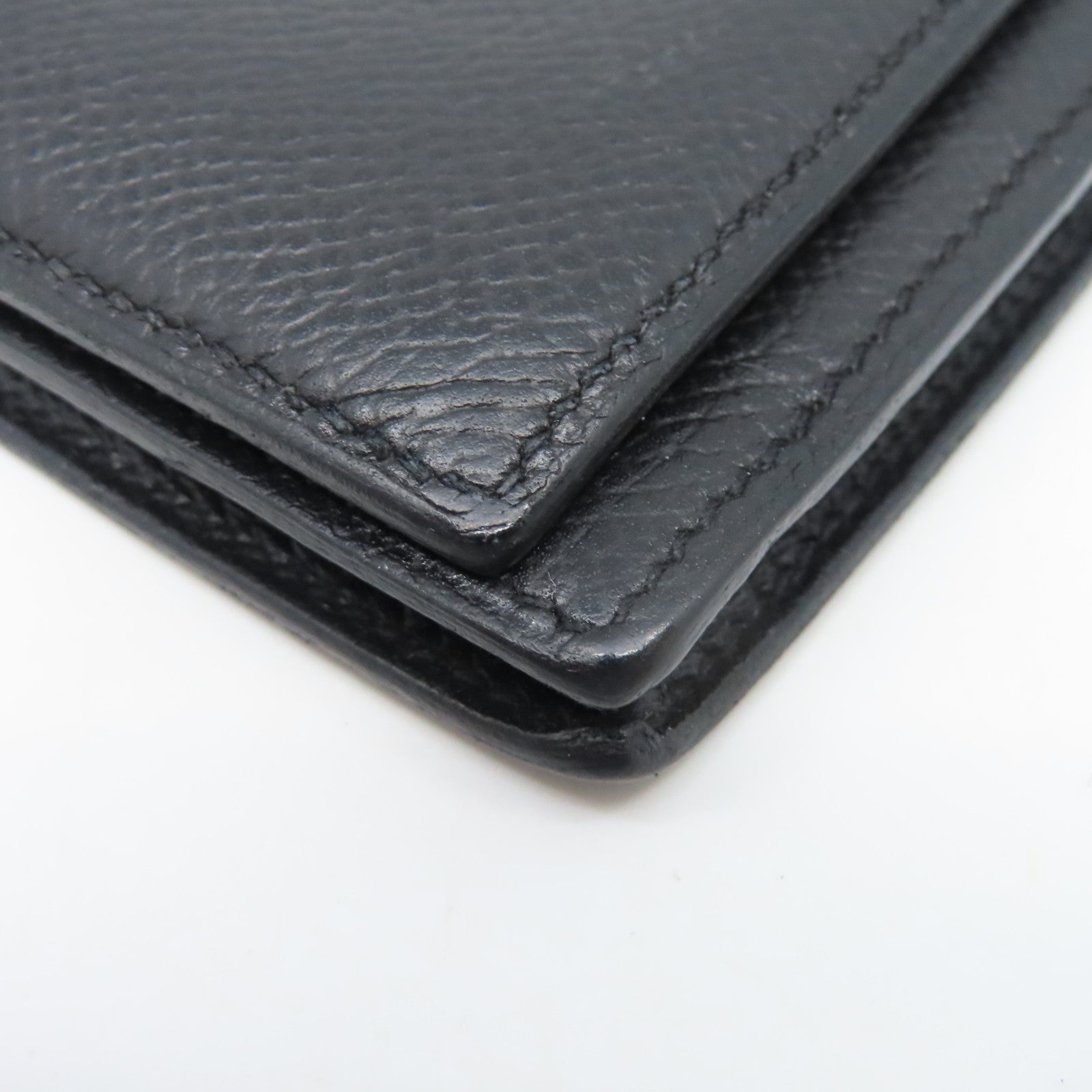 HERMES 【激減優惠】Veau Epsom皮革Bearn Wallet銀扣長錢包黑色