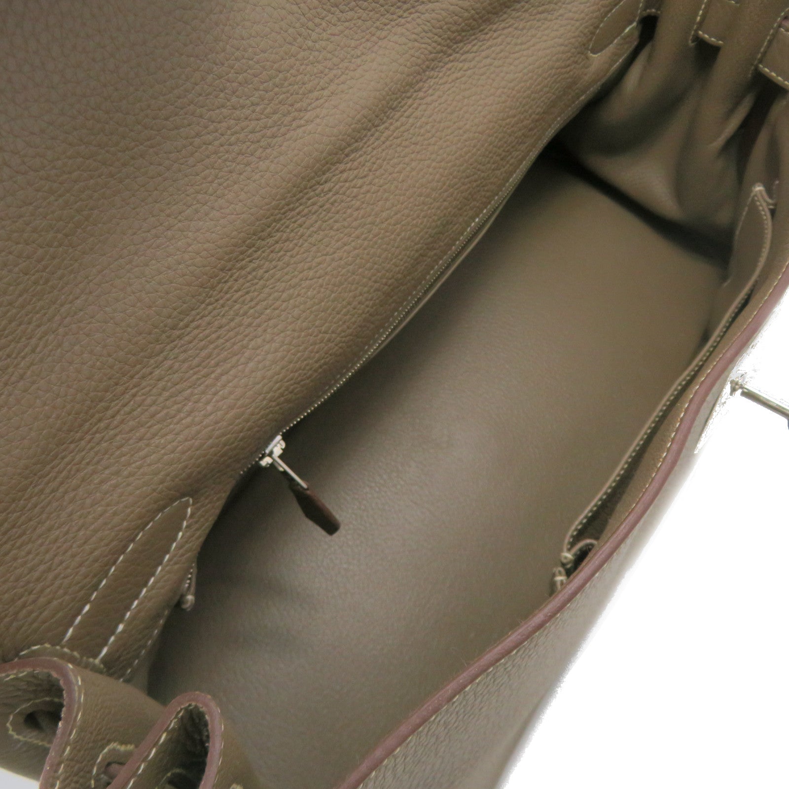 HERMES 【激减优惠】Clemence皮革银扣Shoulder Kelly Hand Bag手挽袋灰色