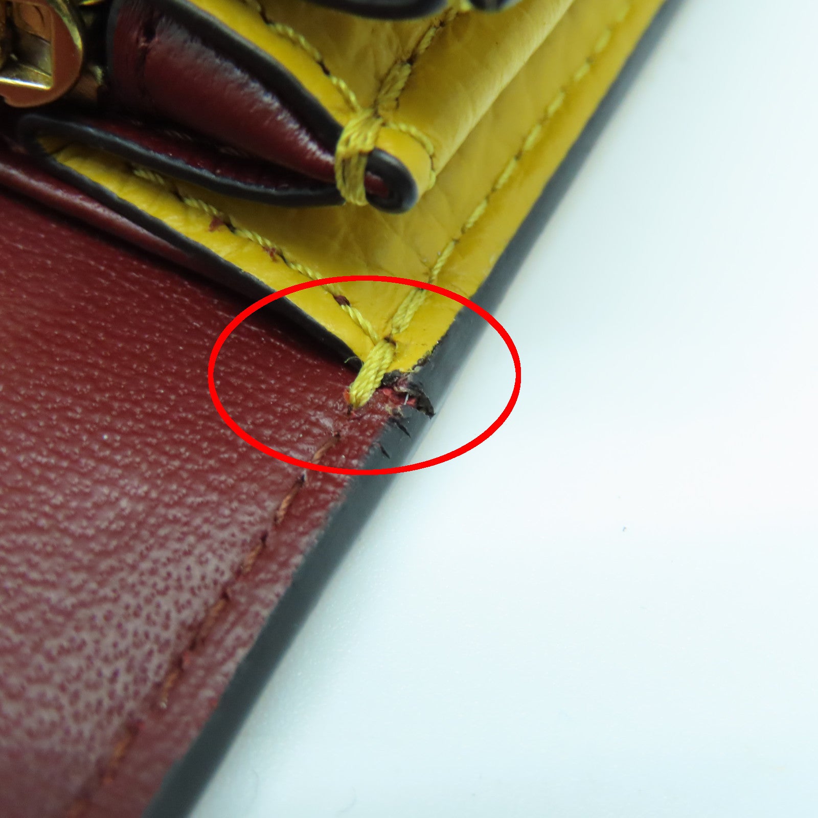 MULBERRY Leather Long Wallet Gold Buckle Yellow/Brown