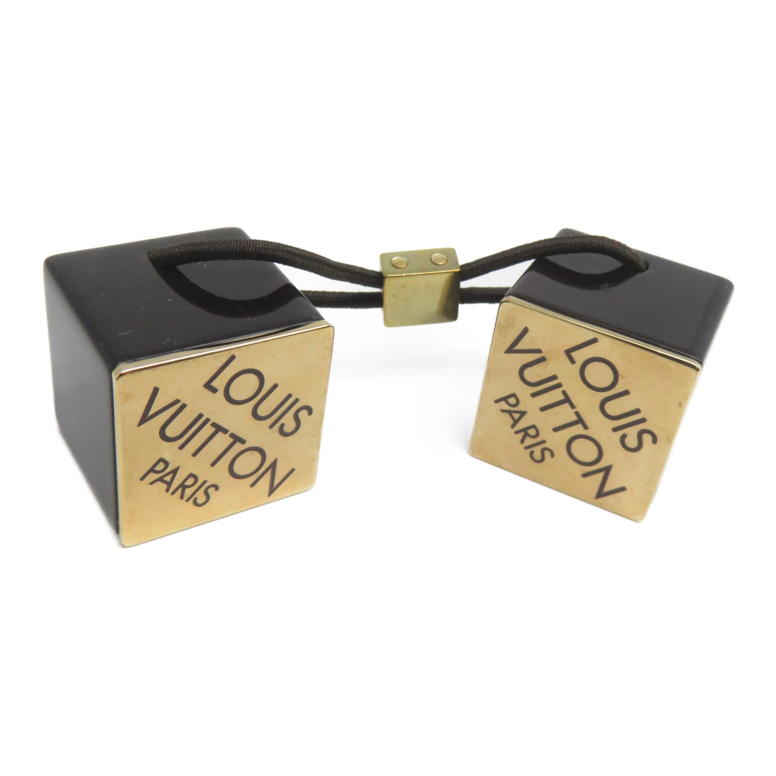 LOUIS VUITTON PVC Hair Cube金扣髮圈深啡色/金色