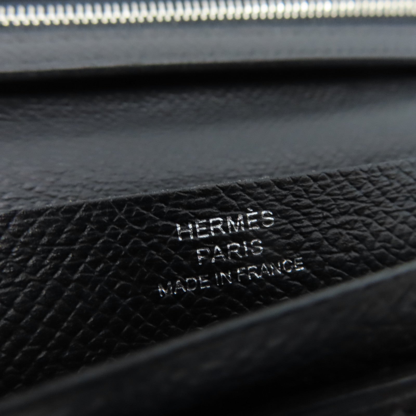 HERMES 【激減優惠】Veau Epsom皮革Bearn Wallet銀扣長錢包黑色