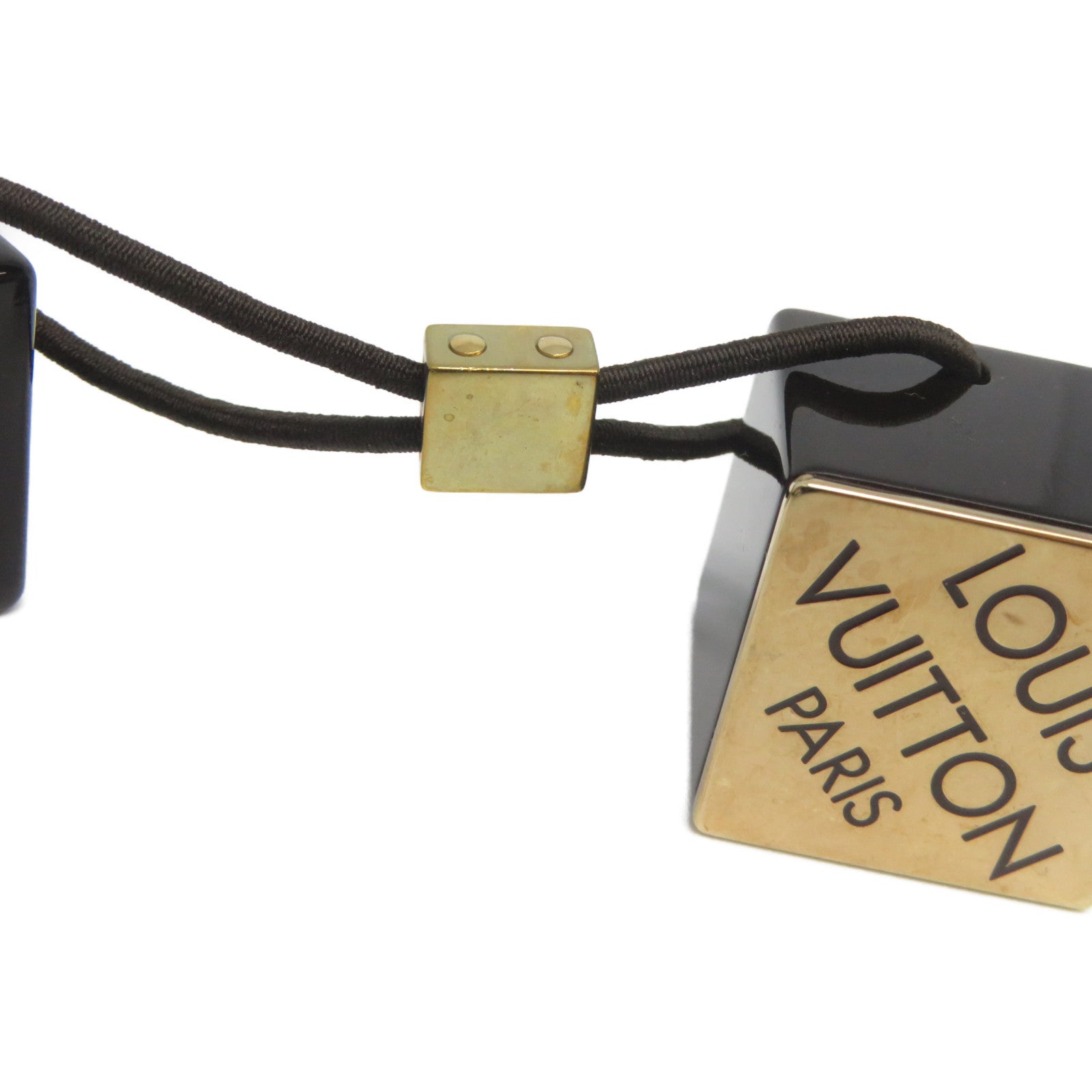 LOUIS VUITTON PVC Hair Cube金扣髮圈深啡色/金色