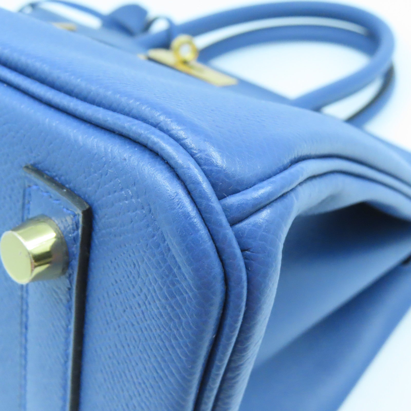 HERMES Epsom皮革Birkin 30金扣手挽袋Blue Agate藍色