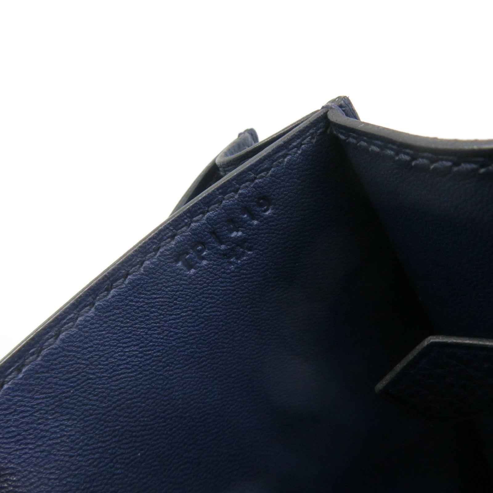 HERMES 【激減優惠】Epsom皮革Constance 24 Shoulder Bag銀扣肩背袋藍色