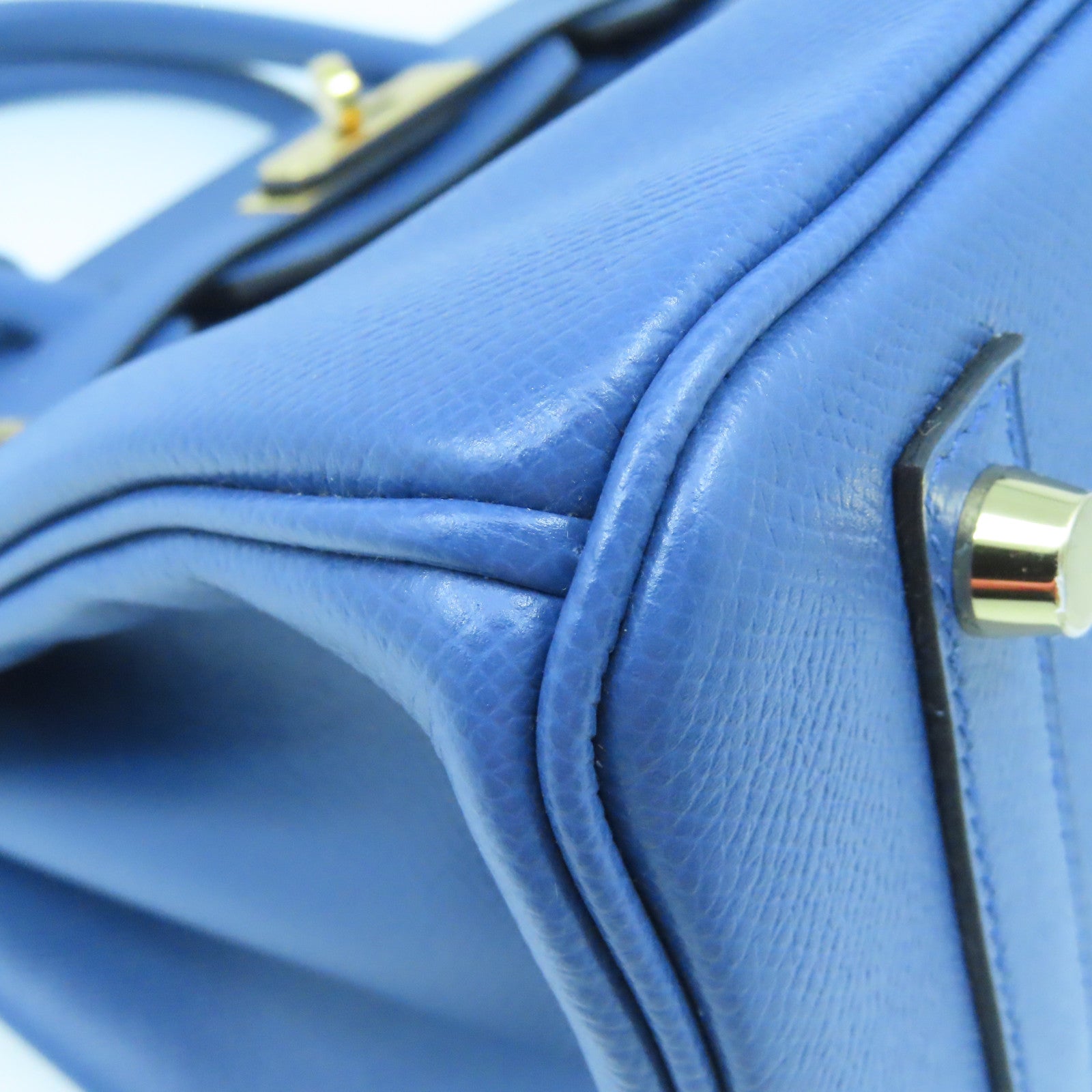 HERMES Epsom皮革Birkin 30金扣手挽袋Blue Agate藍色