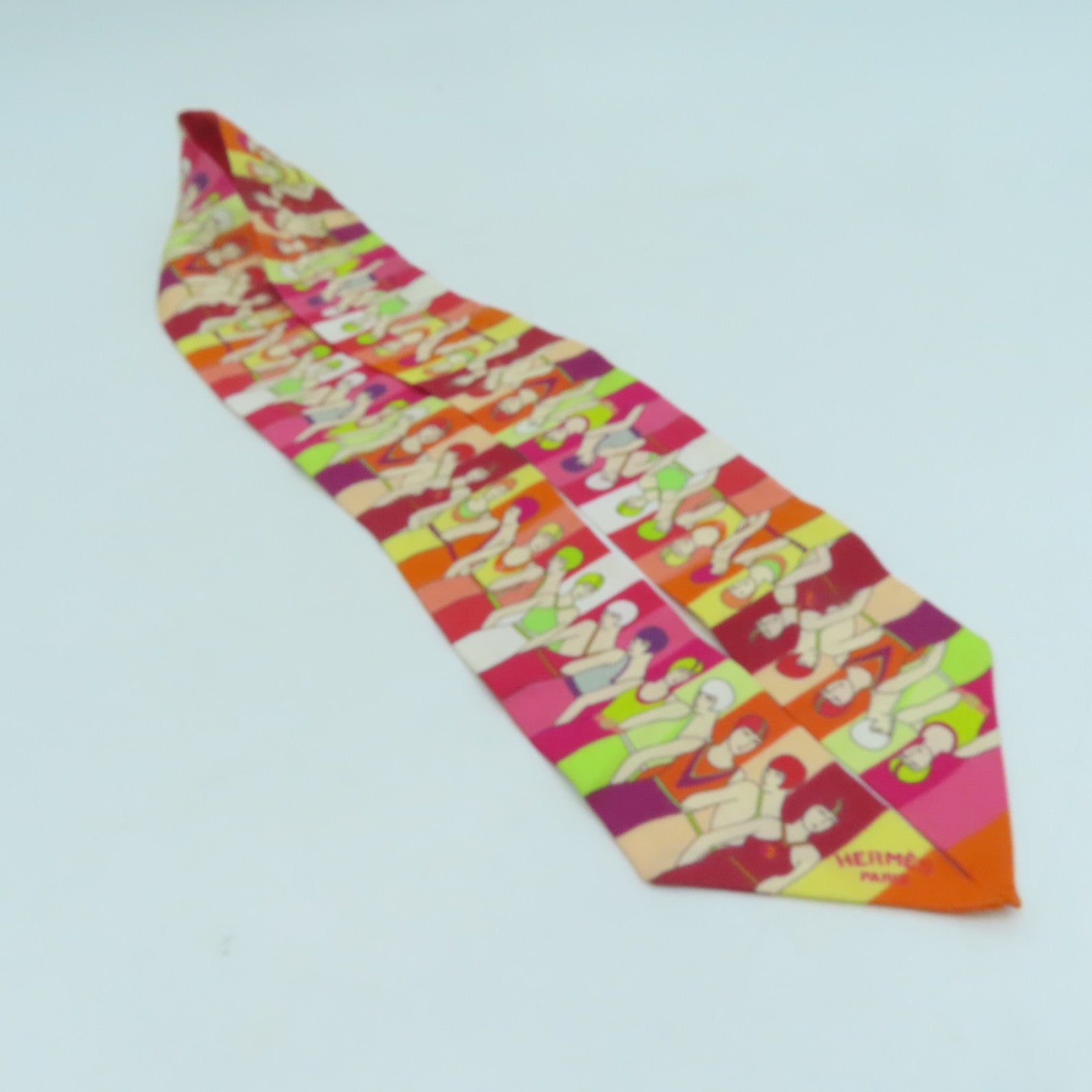 HERMES Silk Twilly Scarf Red/Color
