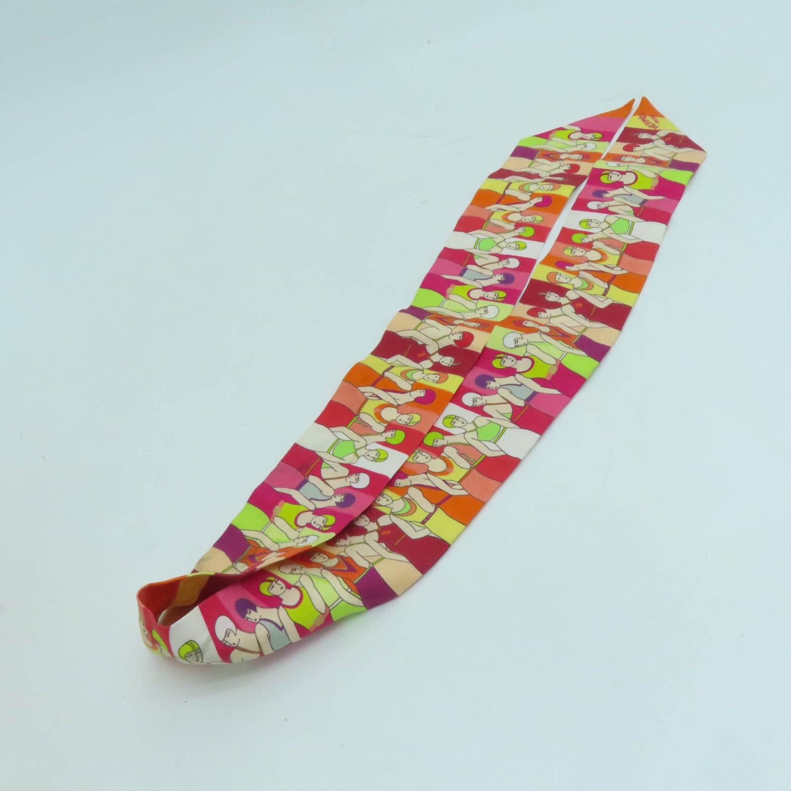 HERMES Silk Twilly Scarf Red/Color