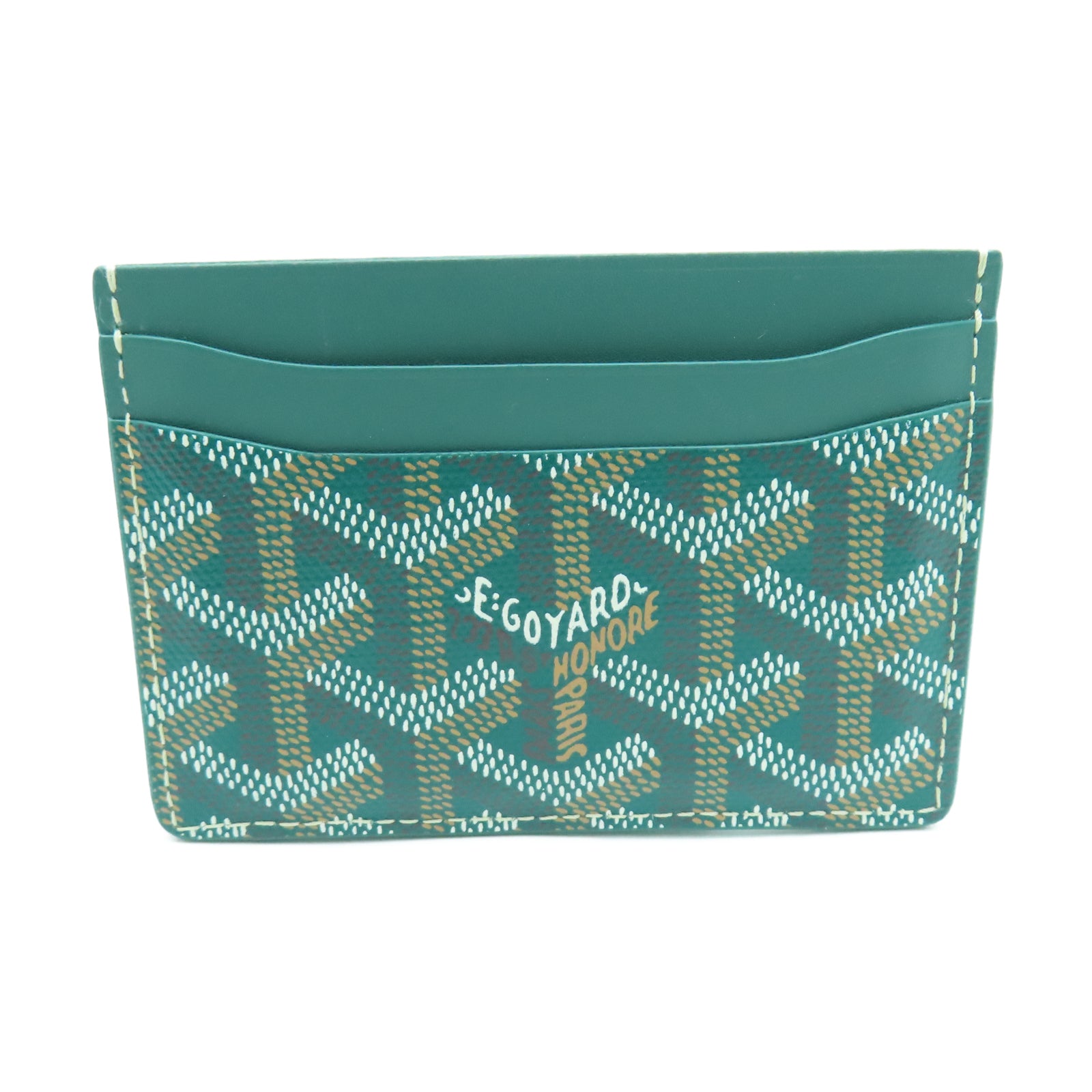 GOYARD 牛皮皮革/PVC涂层帆布Card Case卡片包绿色